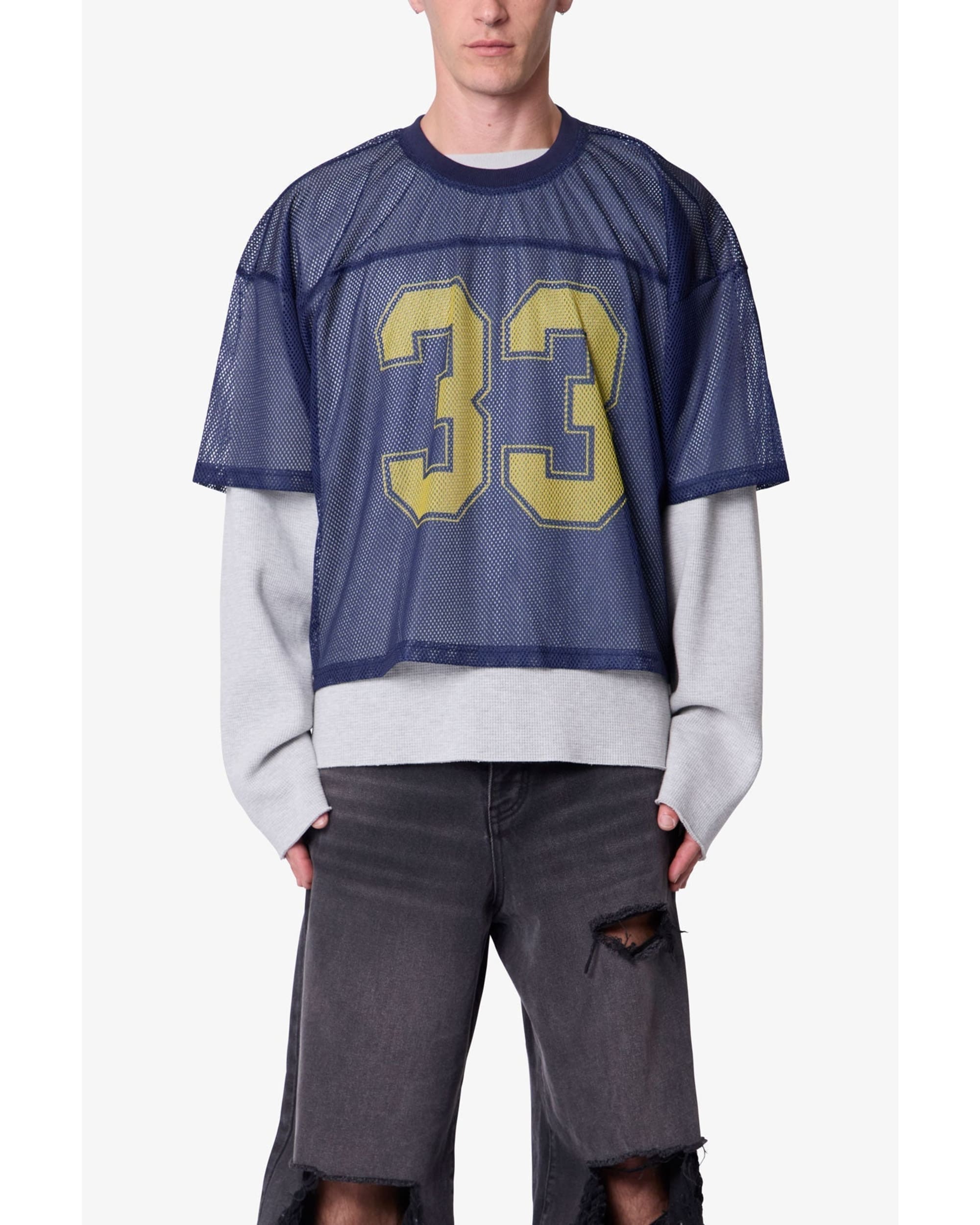 Football Mesh Jersey Shirt - Navy - Image 7