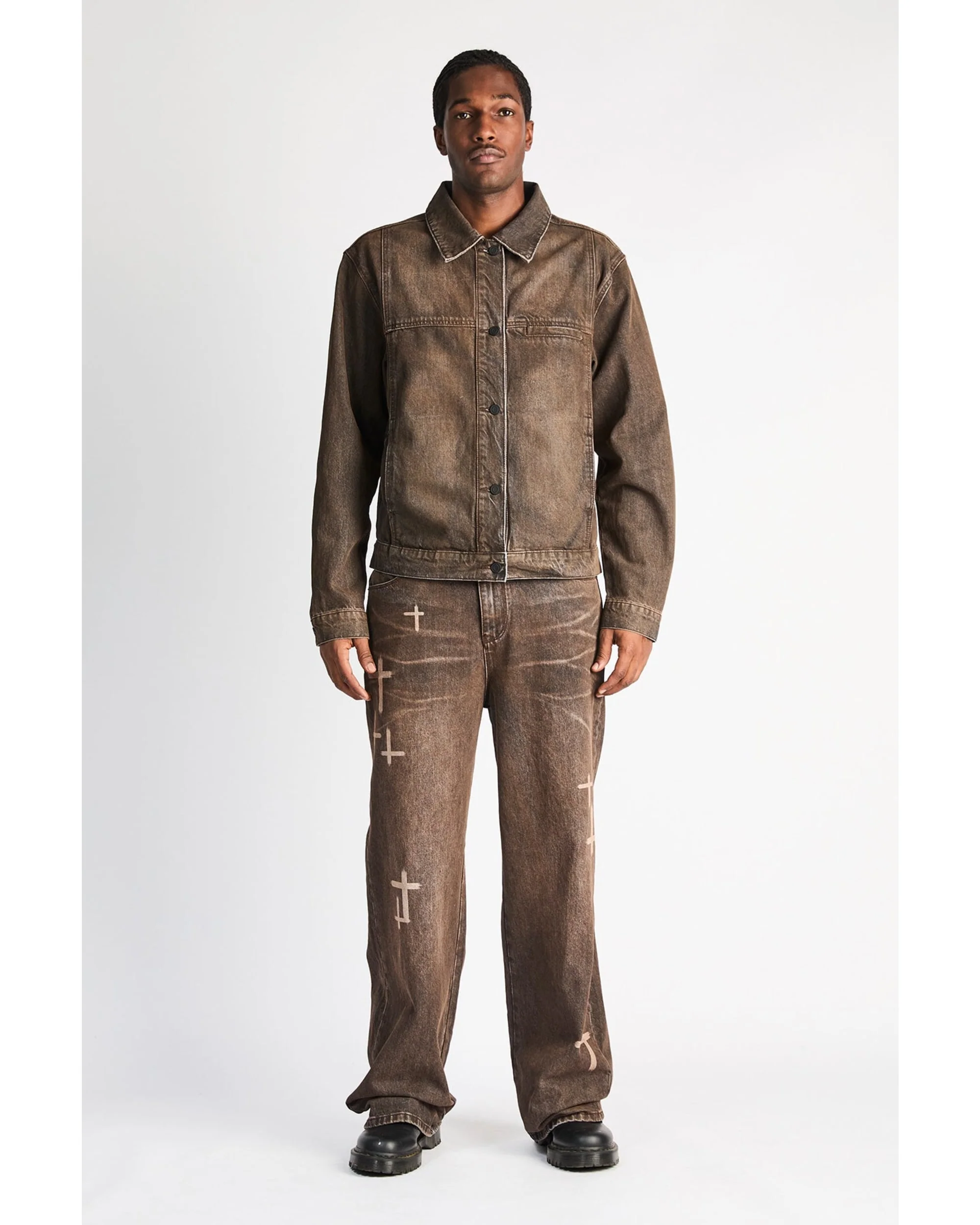 FRANCO WIDE LEG JEAN | MOCHA DRIFT CROSS CUT - Image 3