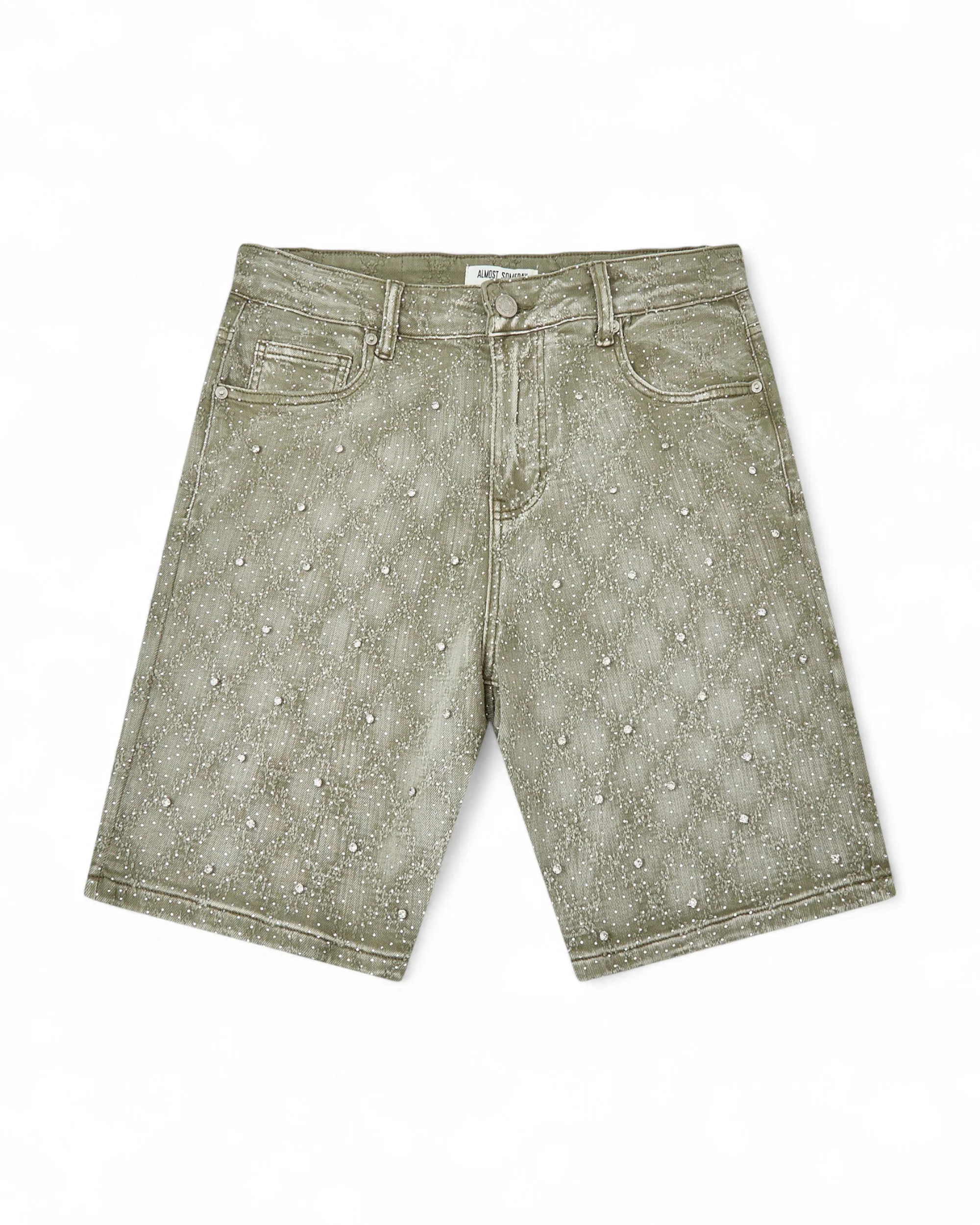 Gemstone Denim Jorts - Olive