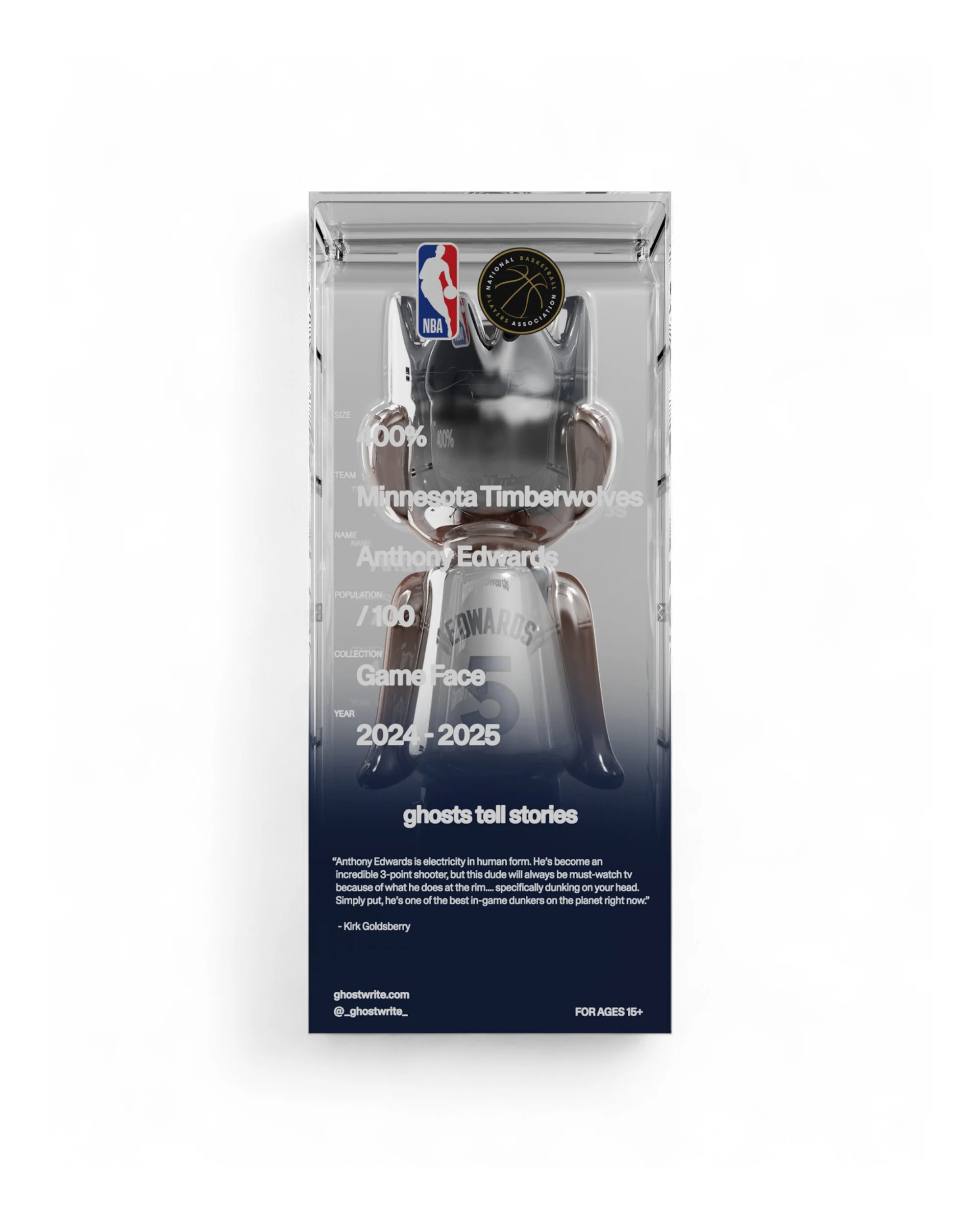 ghostwrite x NBA "Game Face" Anthony Edwards 400% 2025 (Edition of 100) - Image 3