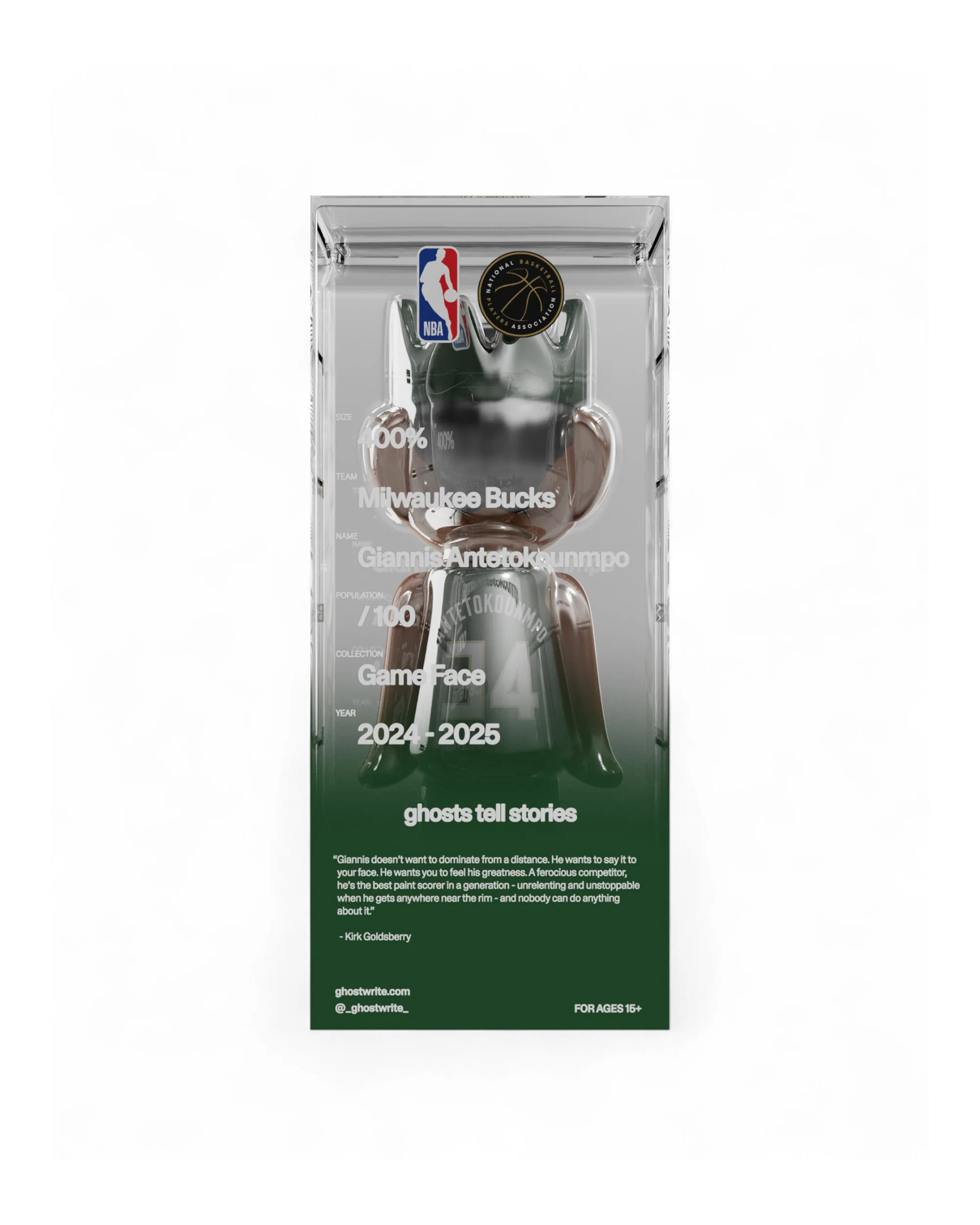 ghostwrite x NBA "Game Face" Giannis Antetokounmpo 400% 2025 (Edition of 100) - Image 3