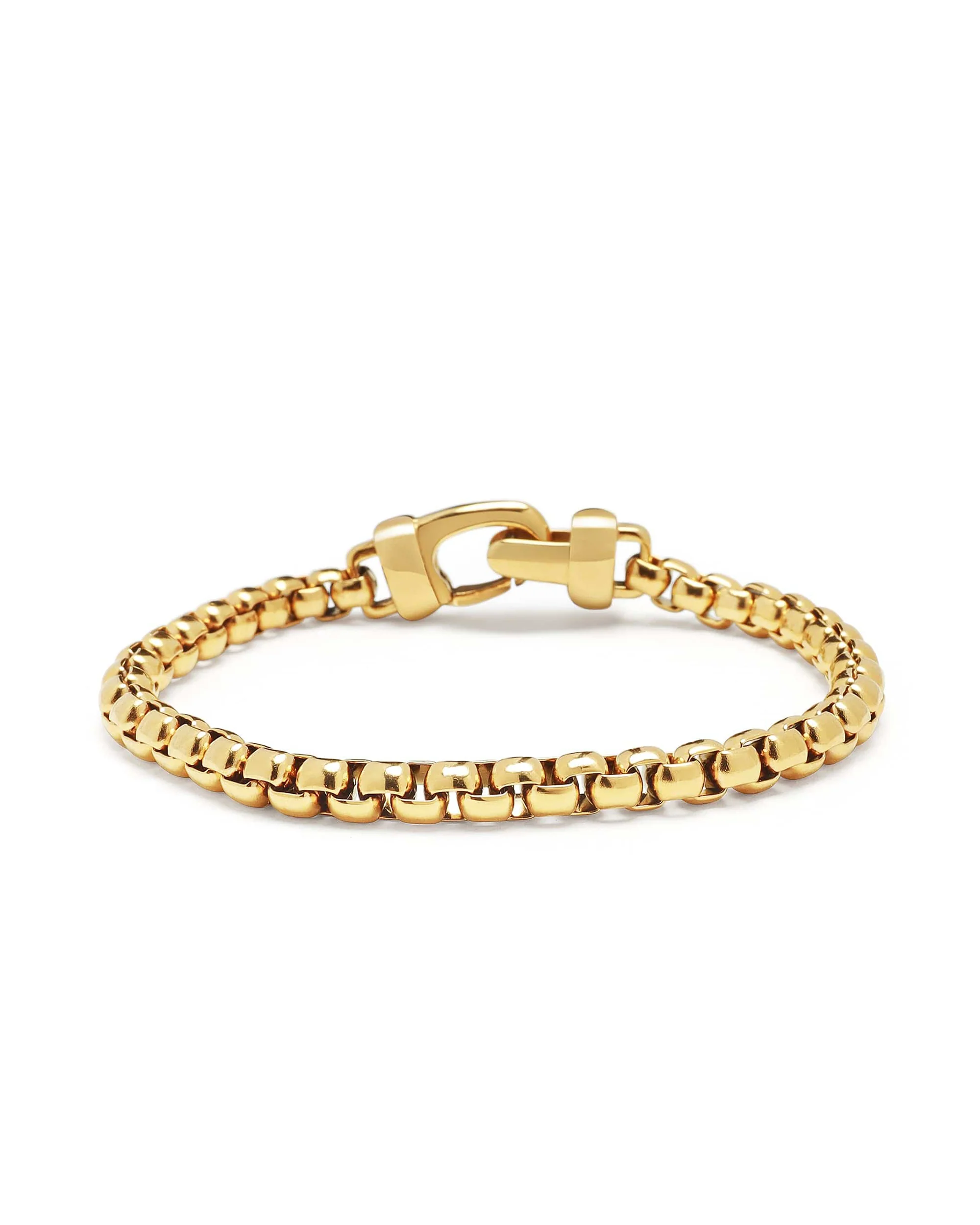 Gold Box Chain Classic Bracelet - Image 3