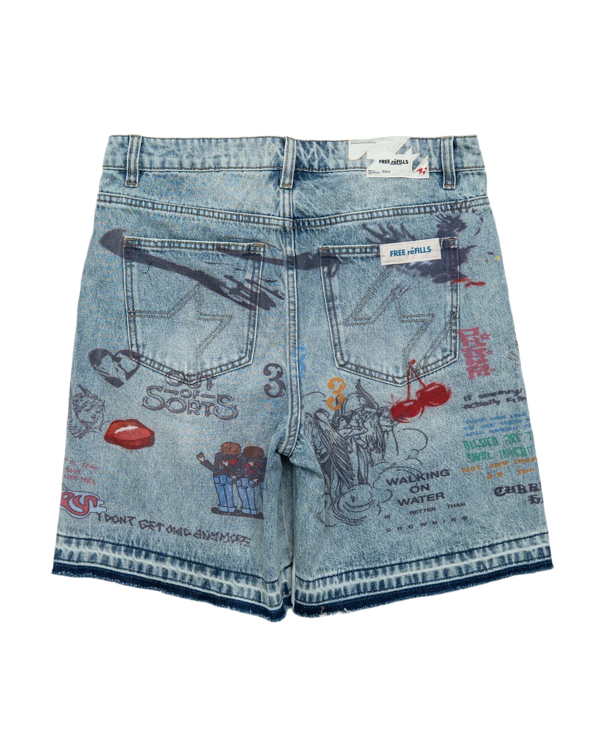 Graffiti Jorts - Blue Wash - Image 2