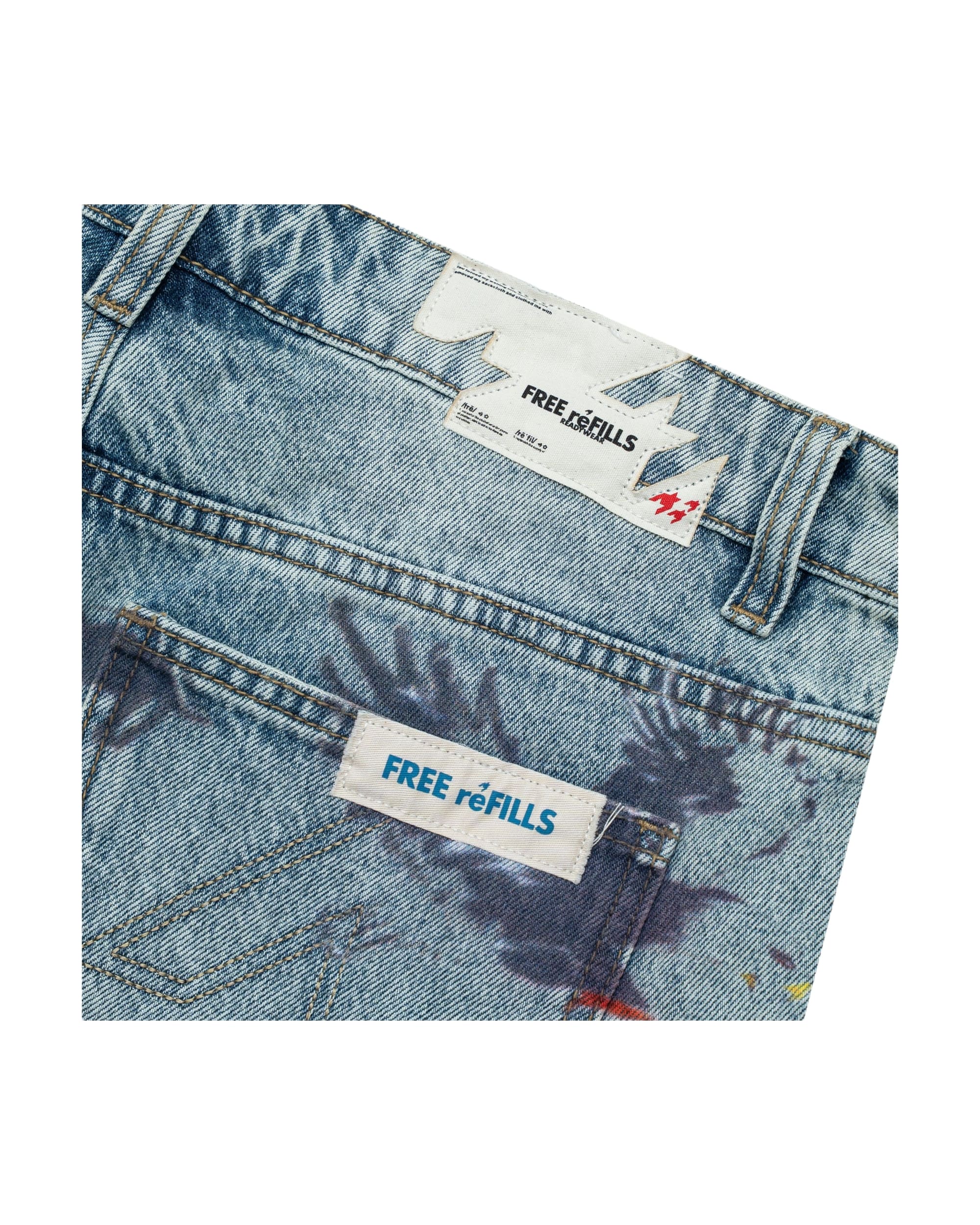 Graffiti Jorts - Blue Wash - Image 3