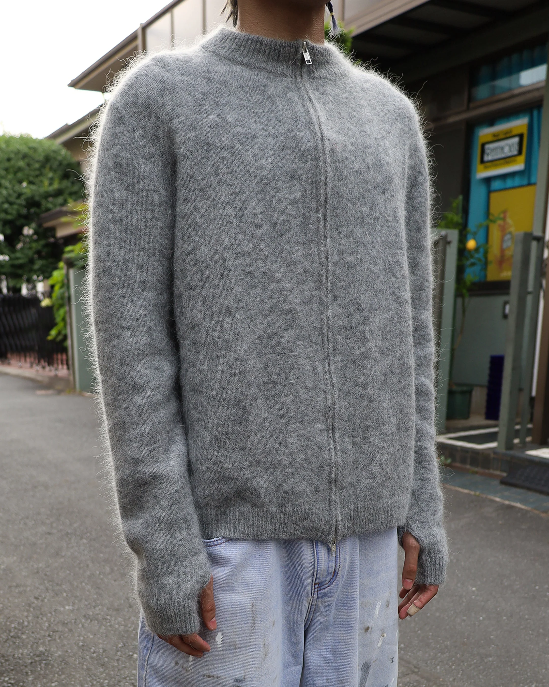 Gray Mohair Knit Sweater - Image 2