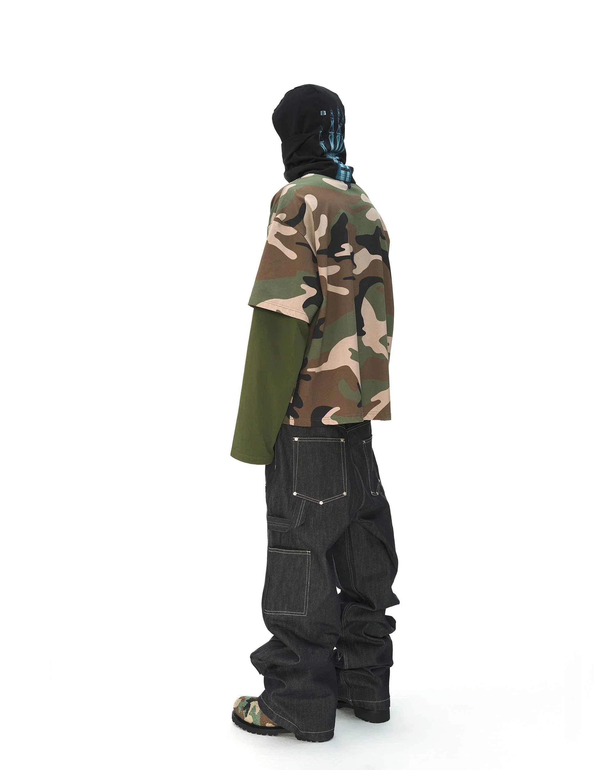 GREEN CAMO FAUX LAYERED LONG SLEEVE T-SHIRT - Image 17