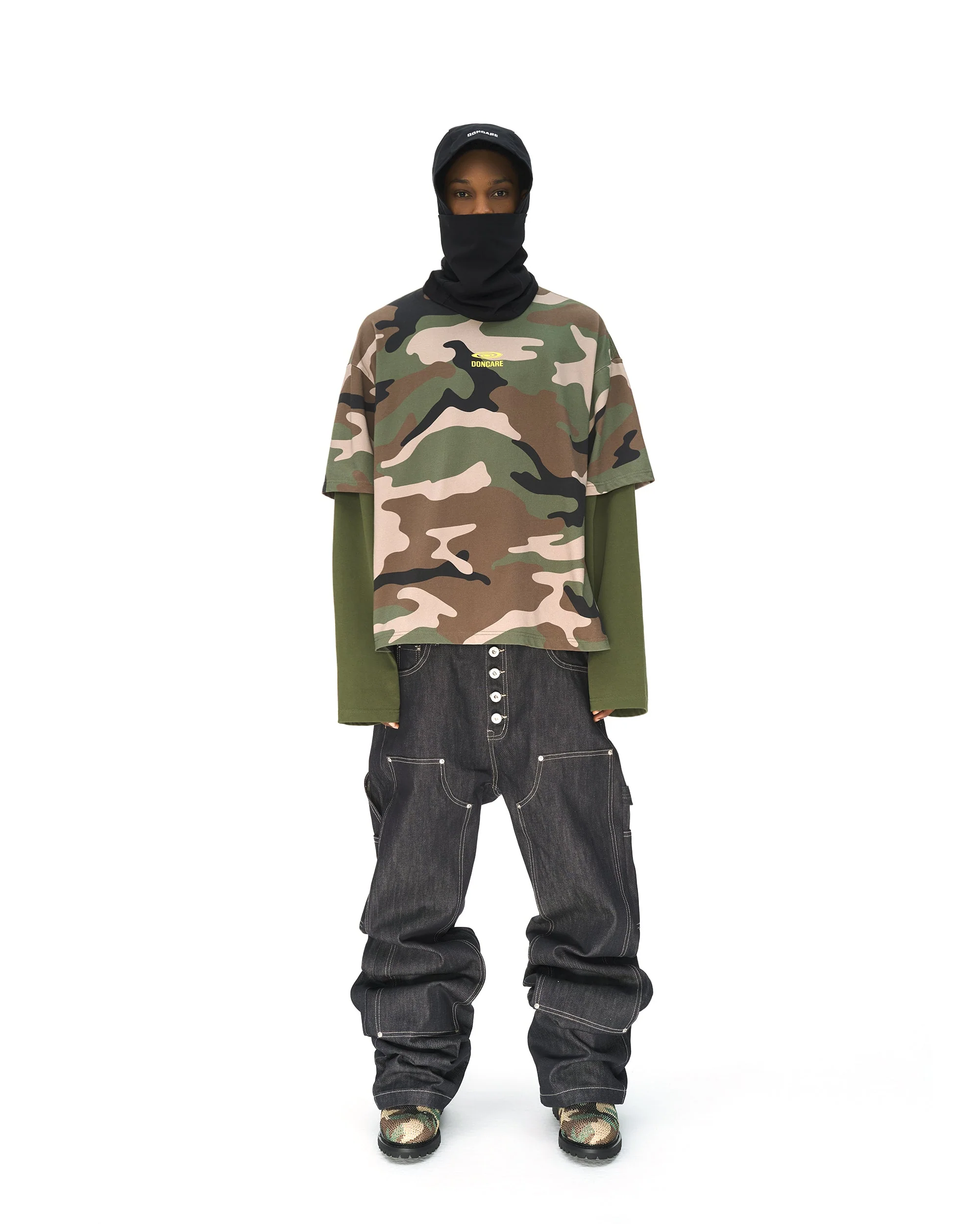 GREEN CAMO FAUX LAYERED LONG SLEEVE T-SHIRT - Image 18