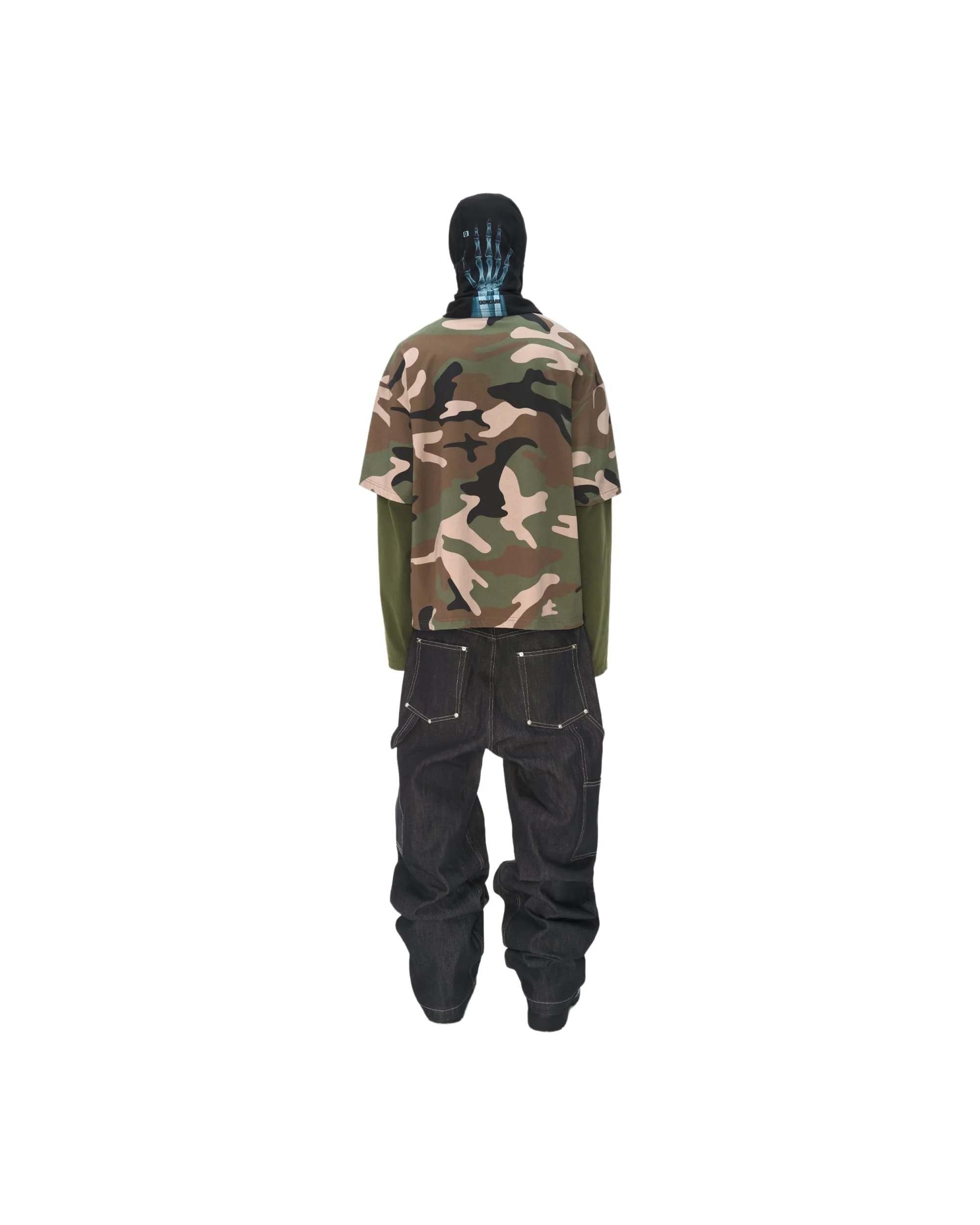 GREEN CAMO FAUX LAYERED LONG SLEEVE T-SHIRT - Image 5