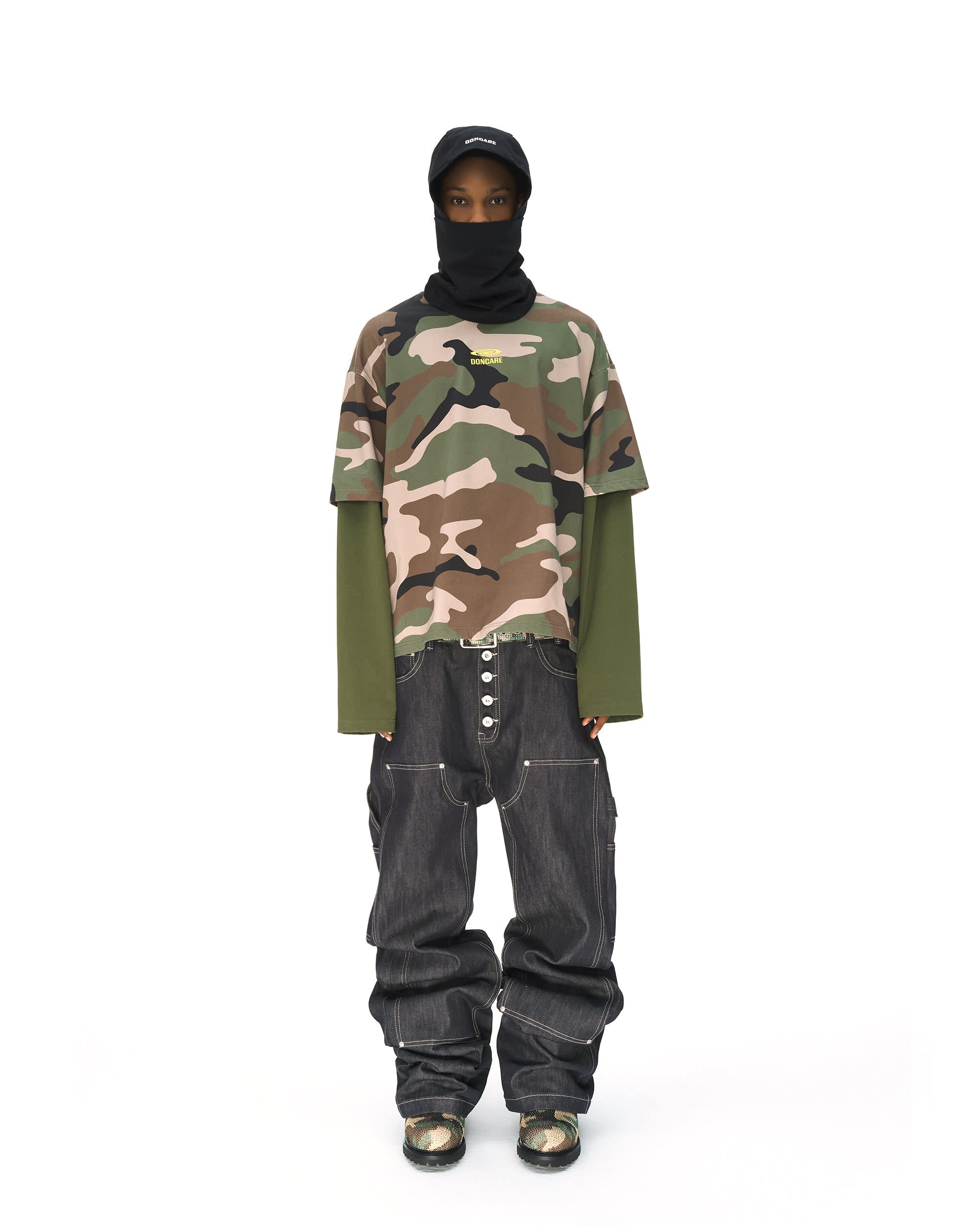 GREEN CAMO FAUX LAYERED LONG SLEEVE T-SHIRT - Image 9