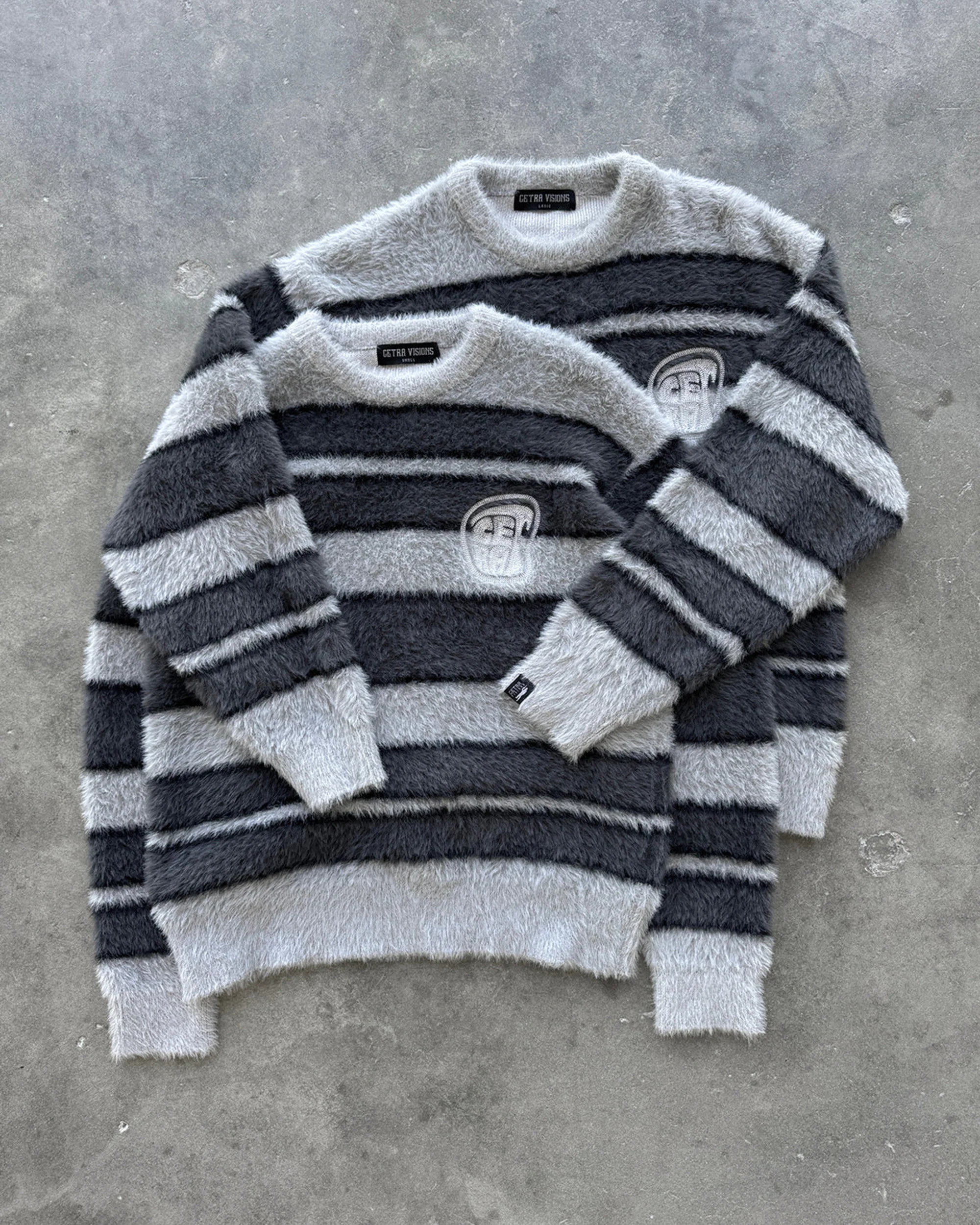 GREY STRIPE KNITTED SWEATER - Image 3