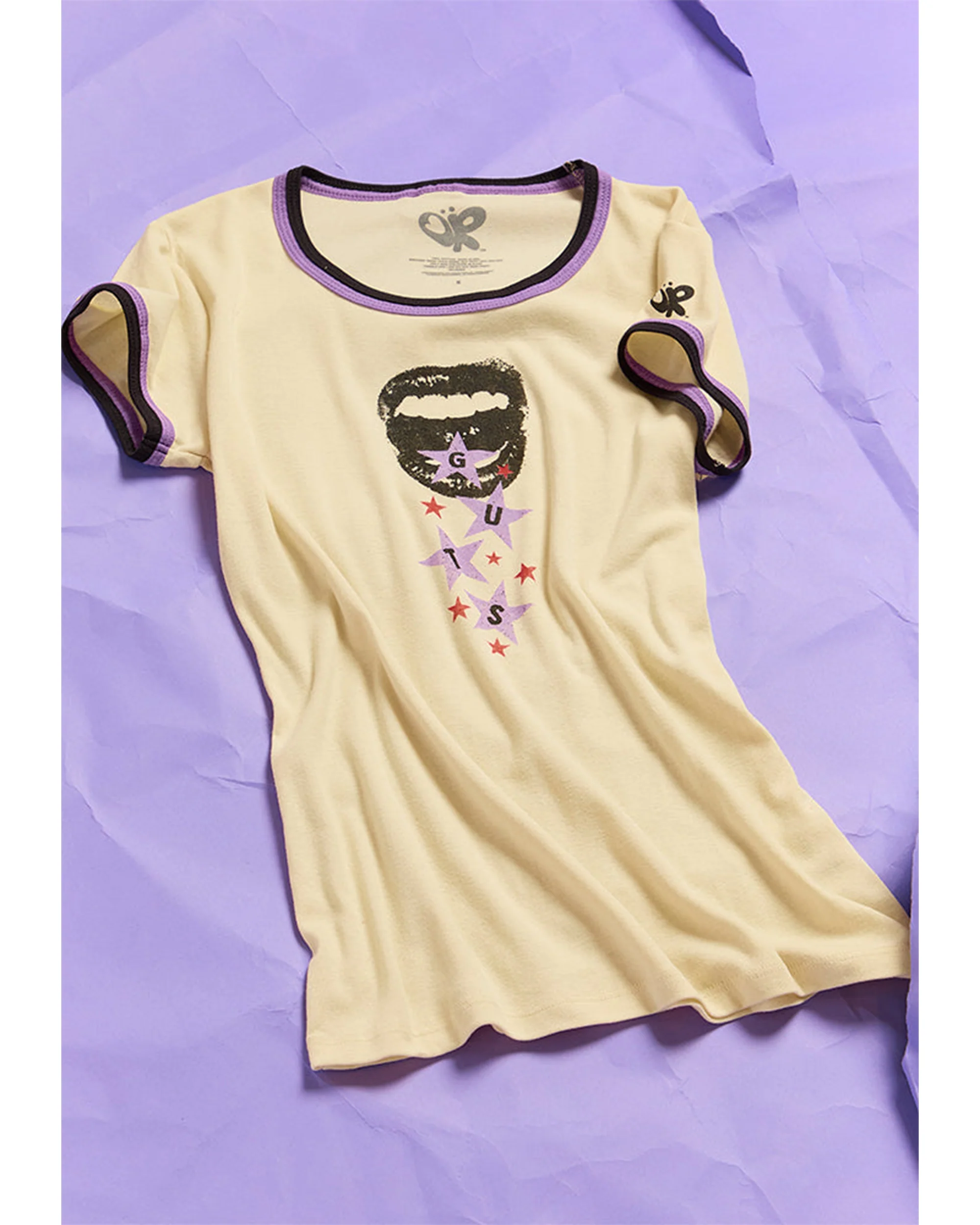 GUTS ringer t-shirt in natural
