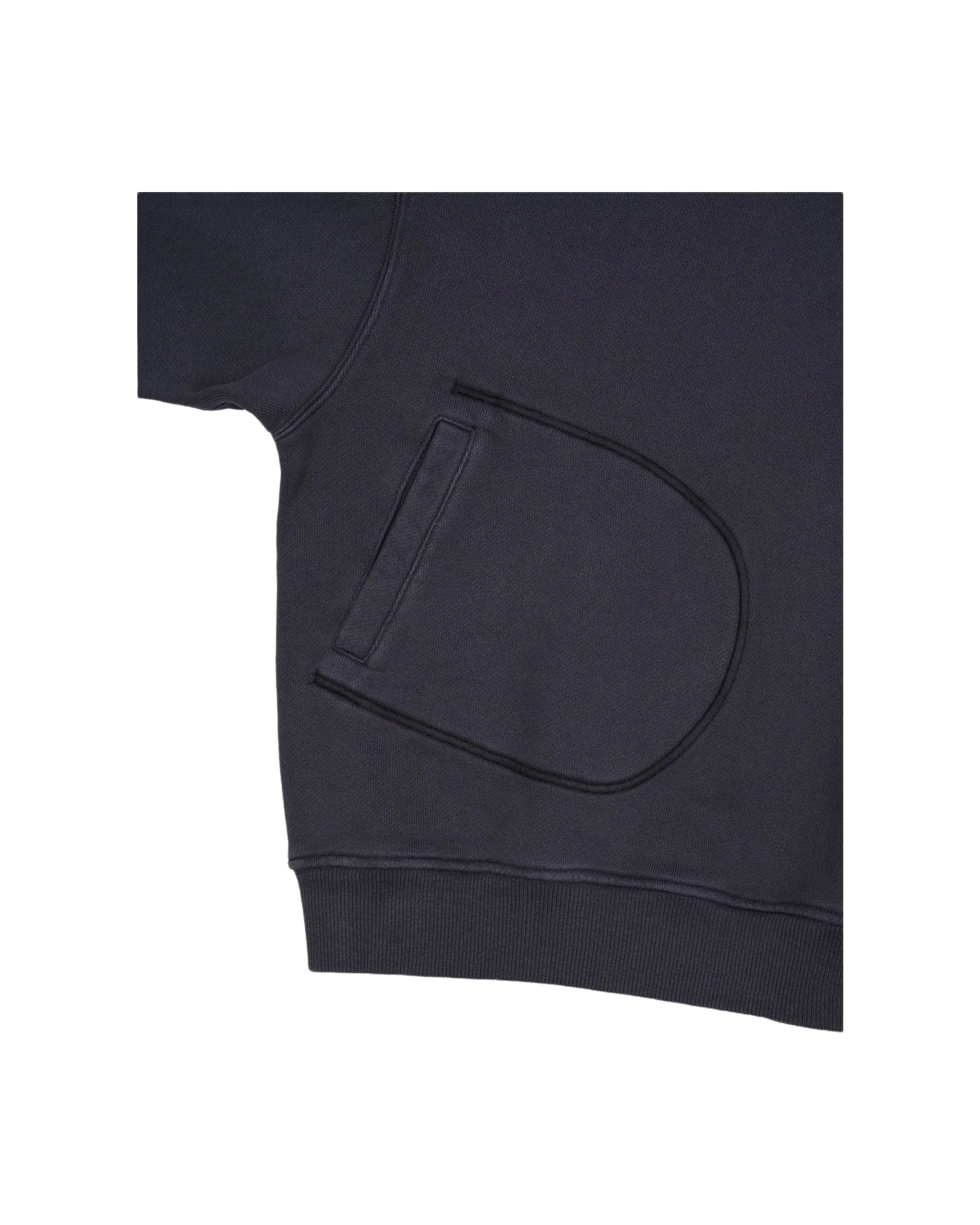 Half Zip Collared Sweatshirt - Washed Black - Image 9