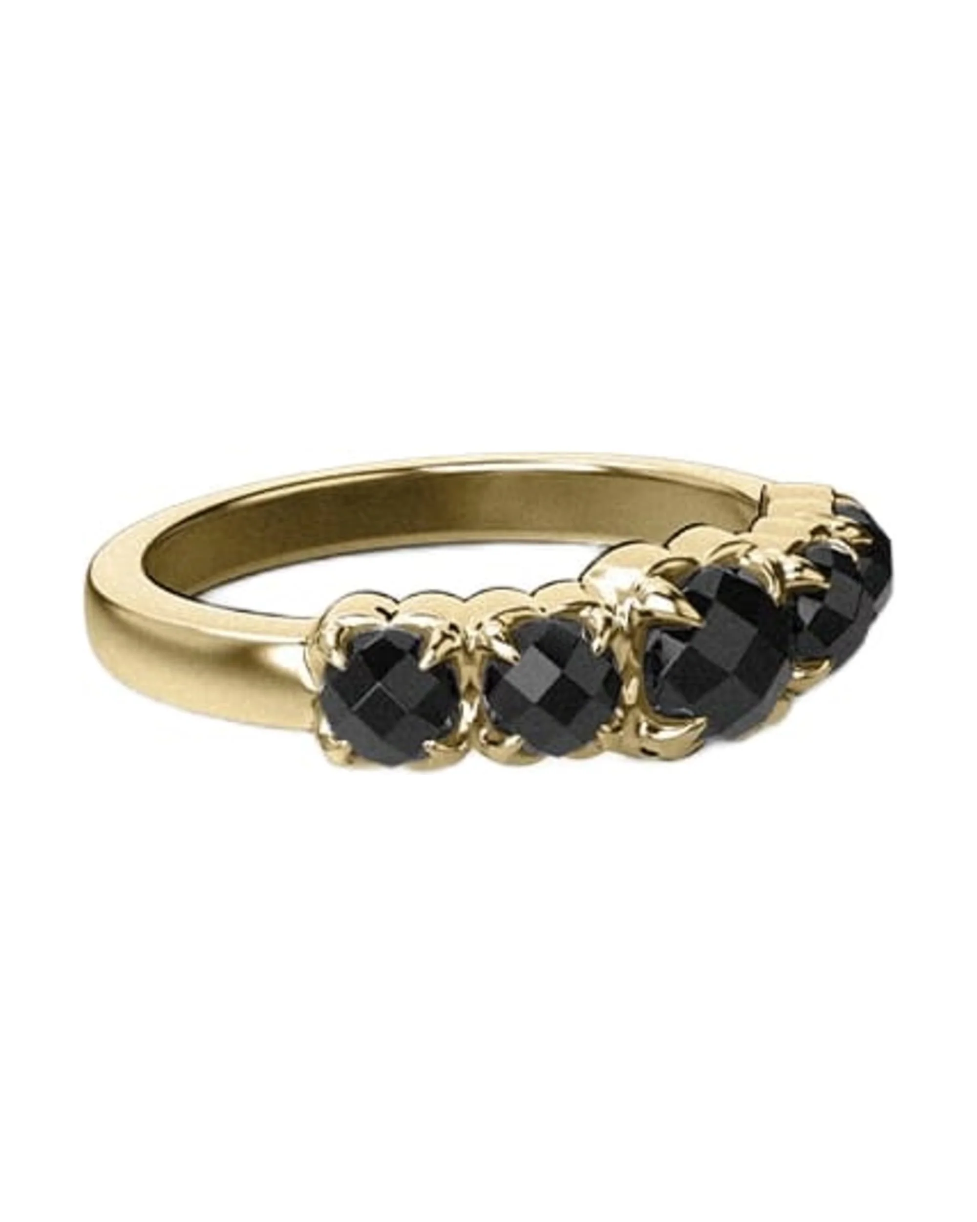 HALO CLUSTER RING ONYX - GOLD PLATED - Image 3