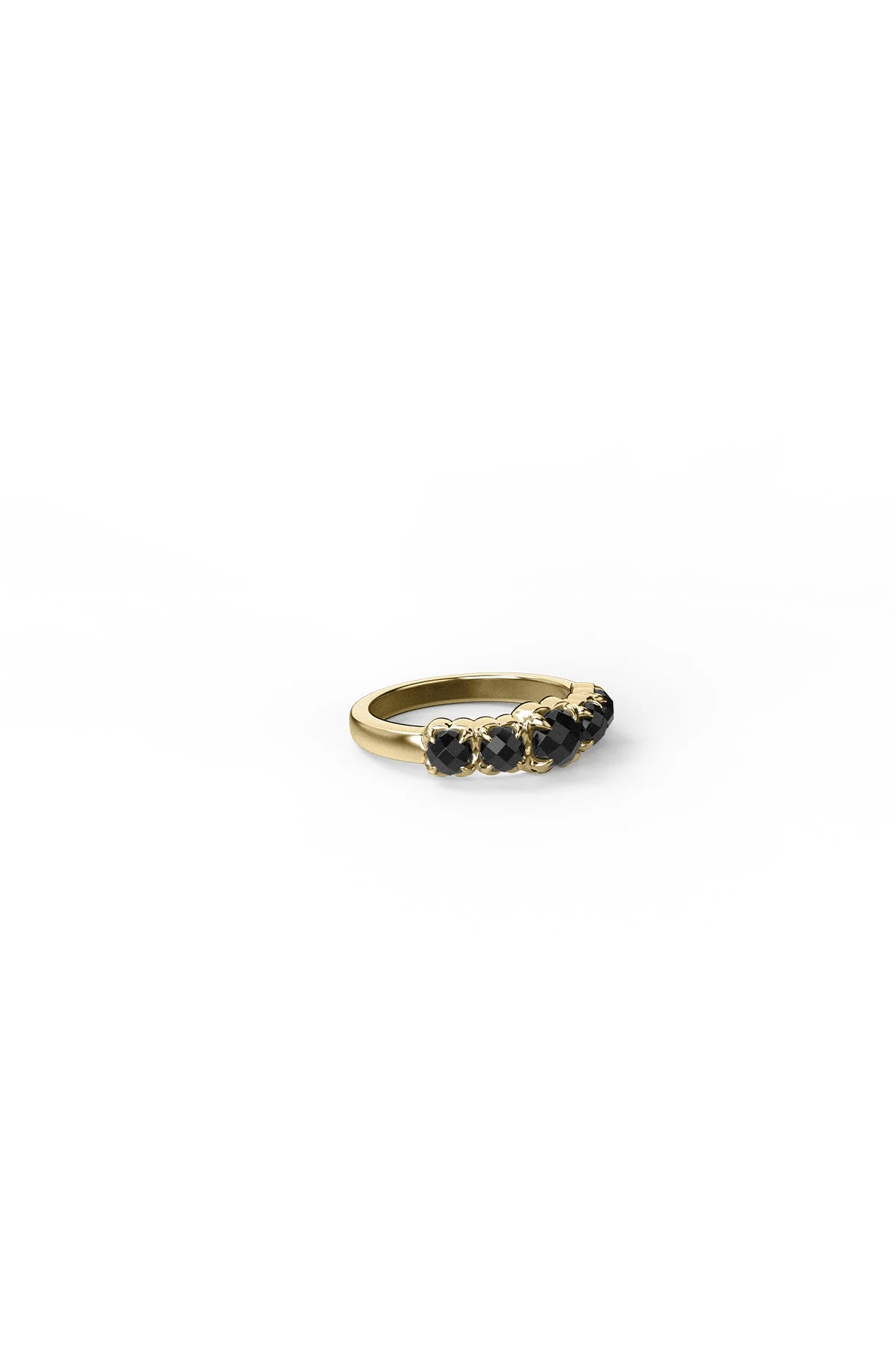 HALO CLUSTER RING ONYX - GOLD PLATED - Image 7