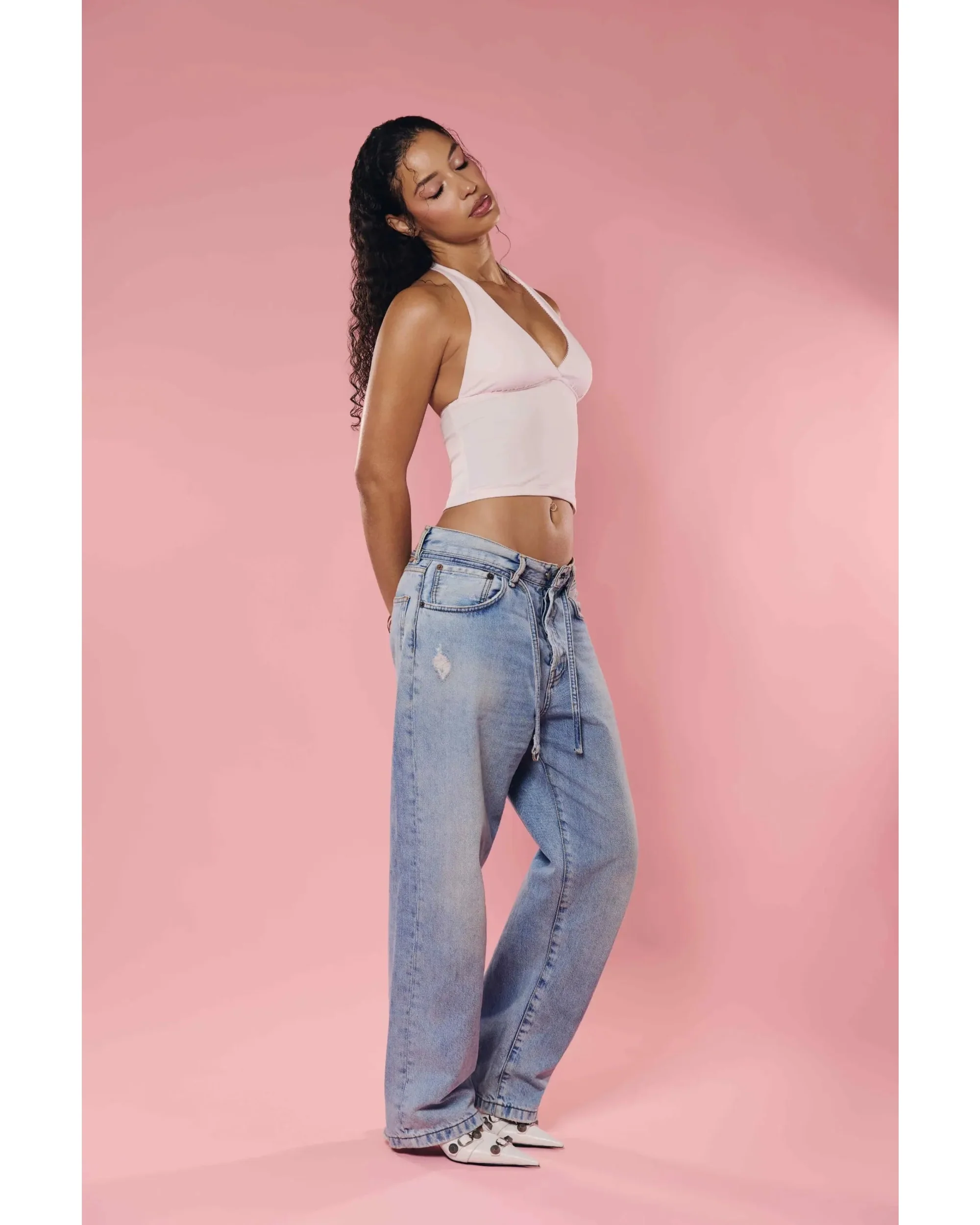 Halterneck Top Baby Pink - Image 6
