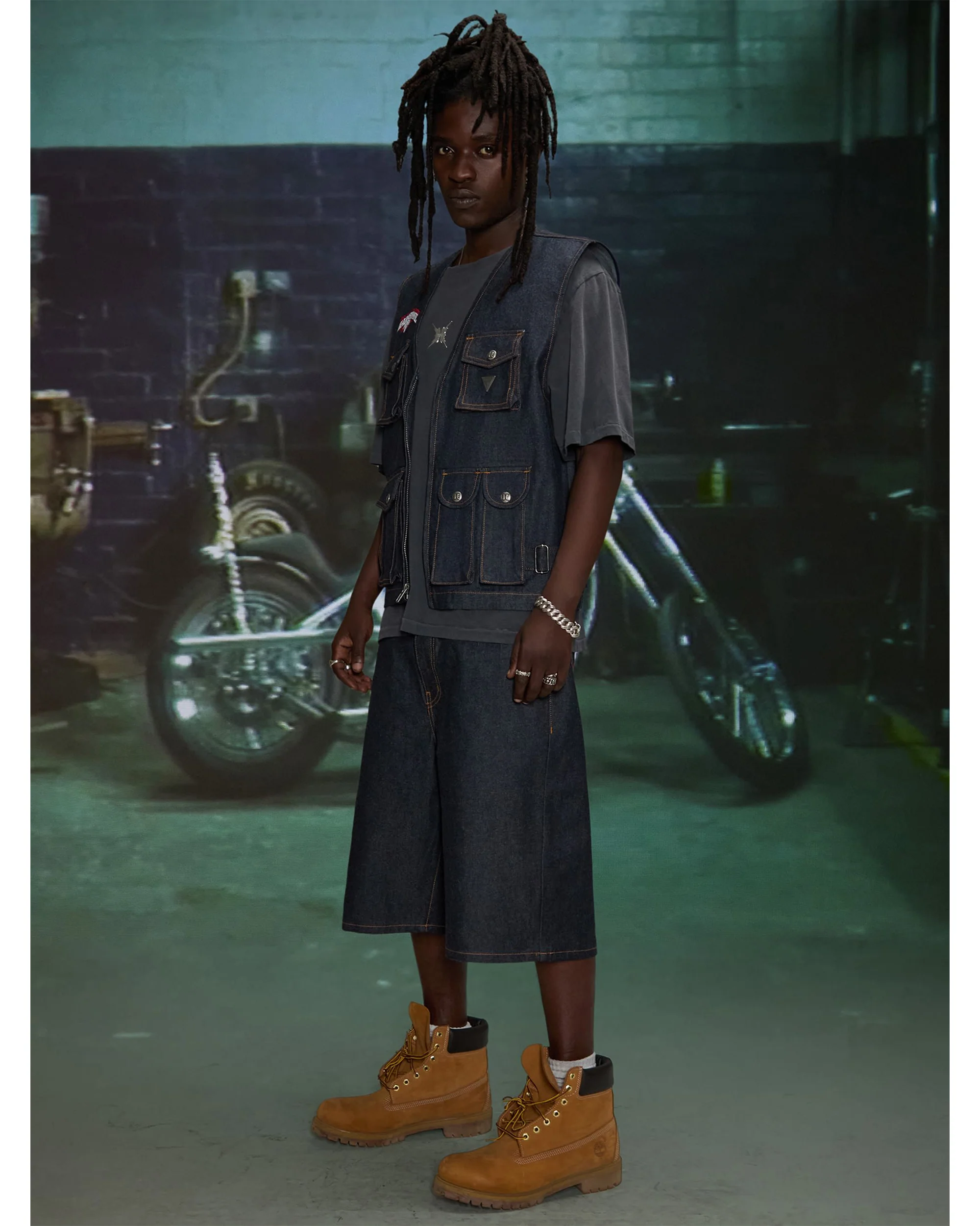 HARDSTONE Raw Denim Vest - Image 2