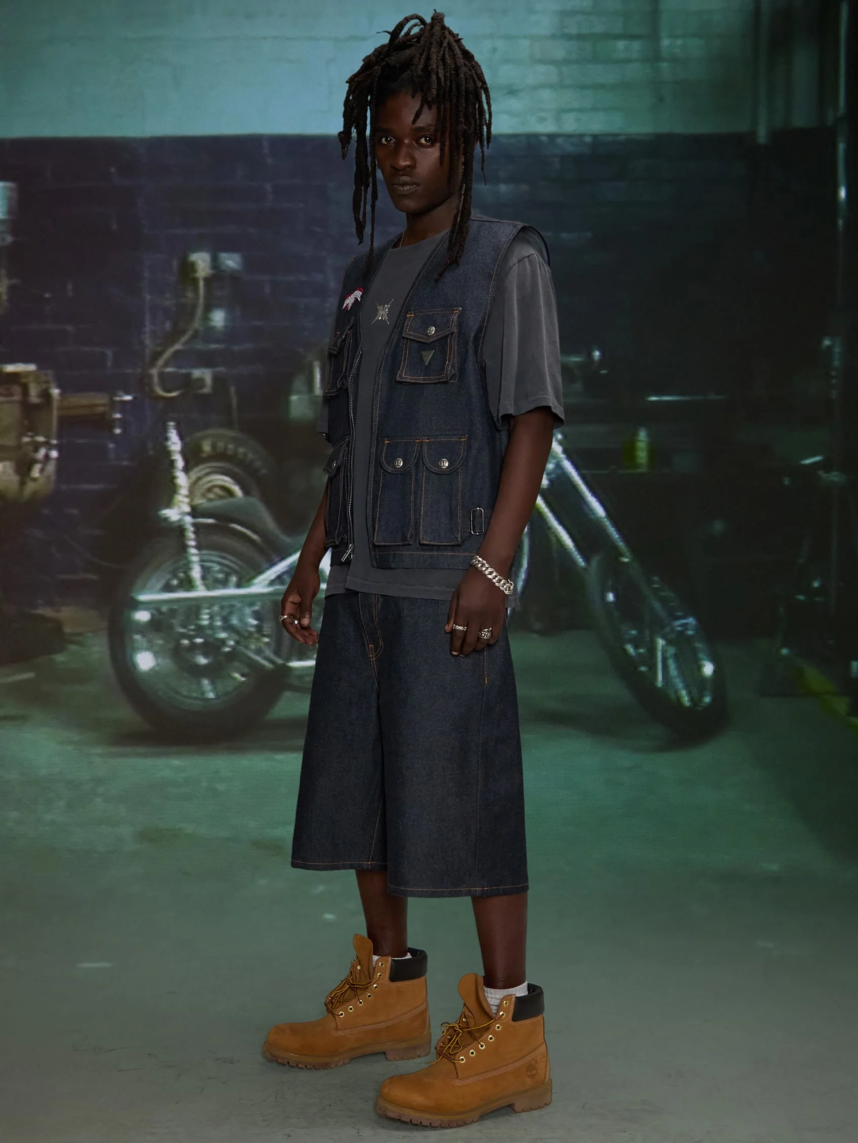 HARDSTONE Raw Denim Vest - Image 7
