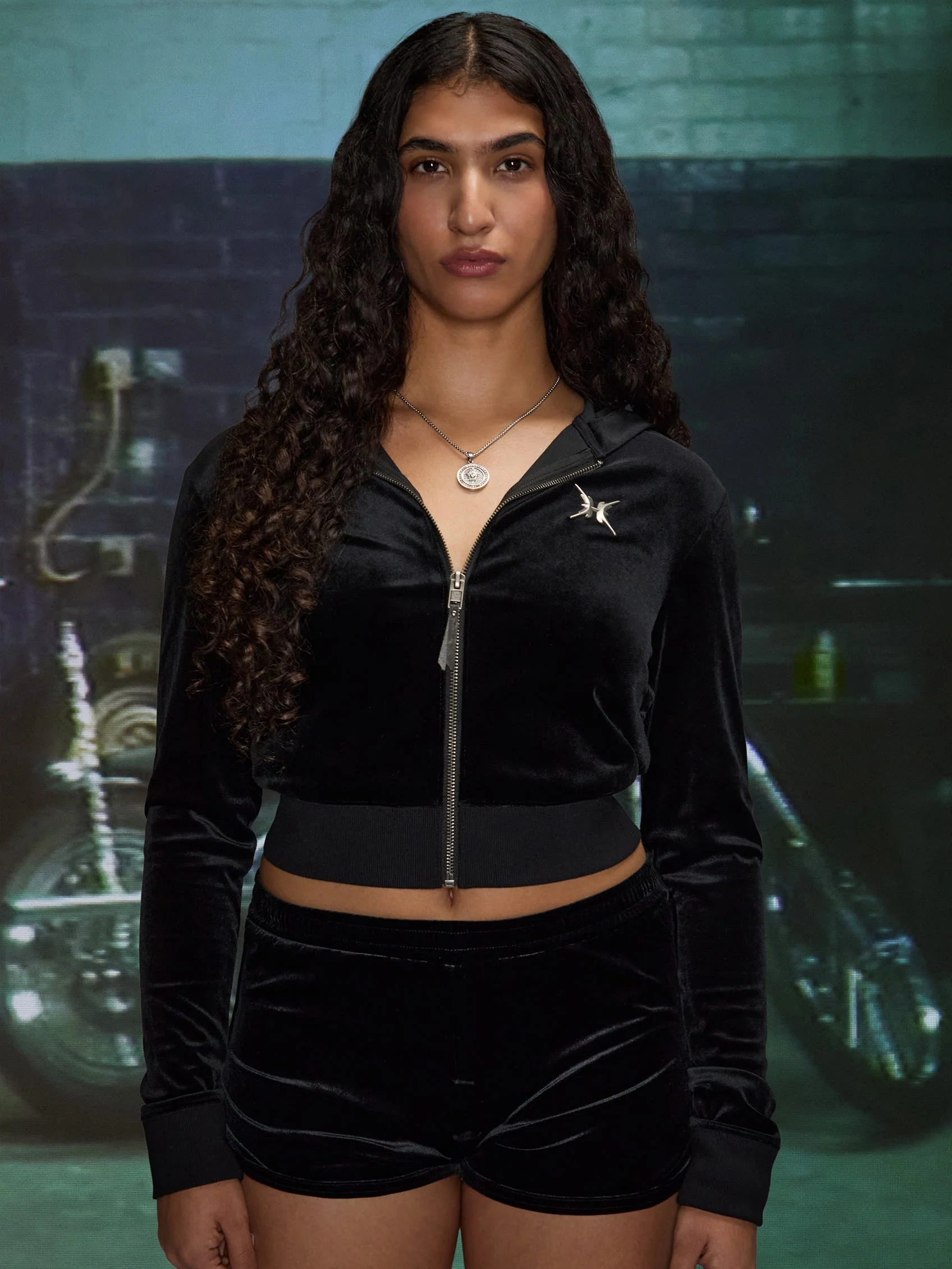 HARDSTONE Velour Zip-Up Hoodie - Image 12