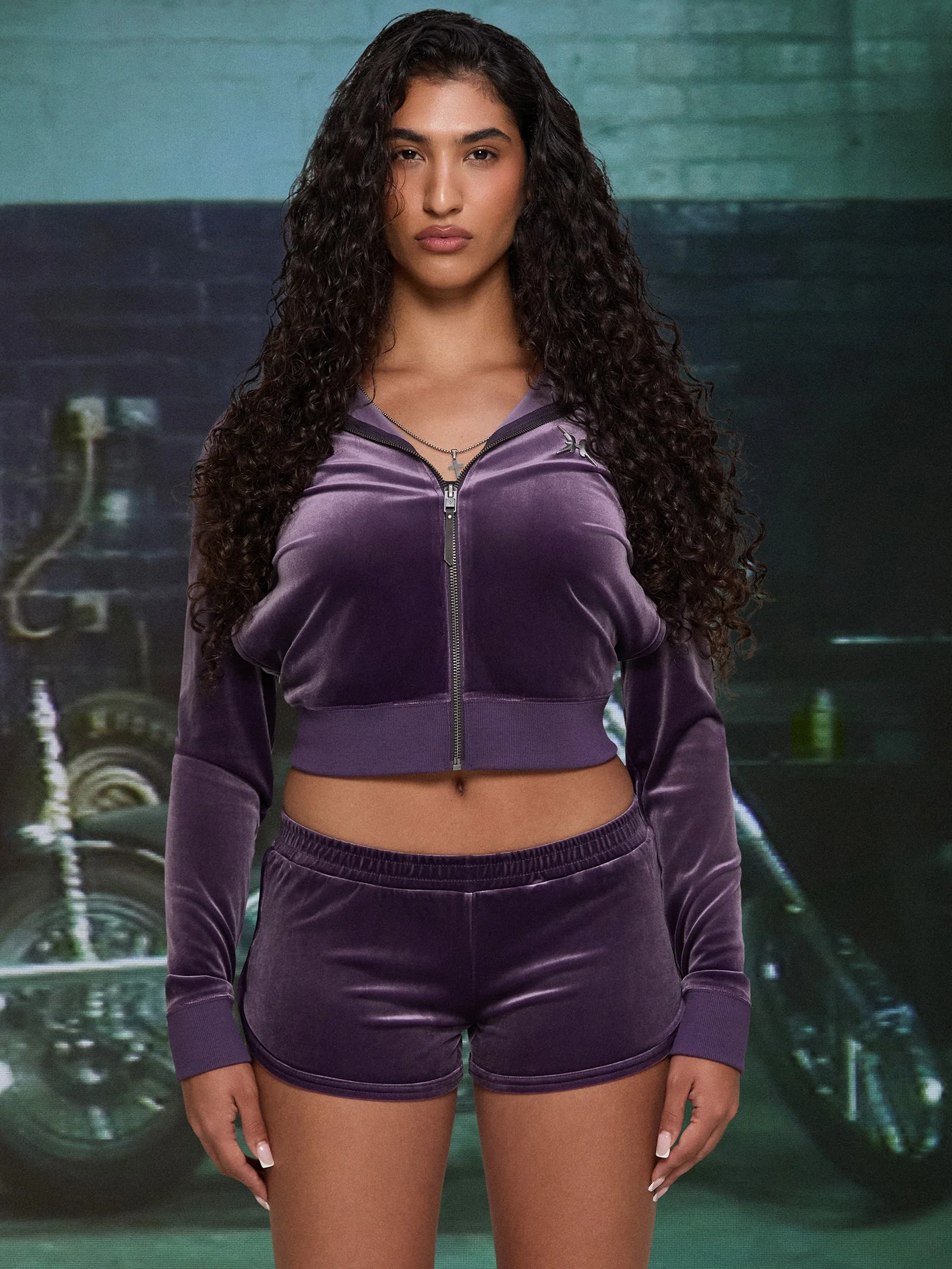 HARDSTONE Velour Zip-Up Hoodie - Image 17