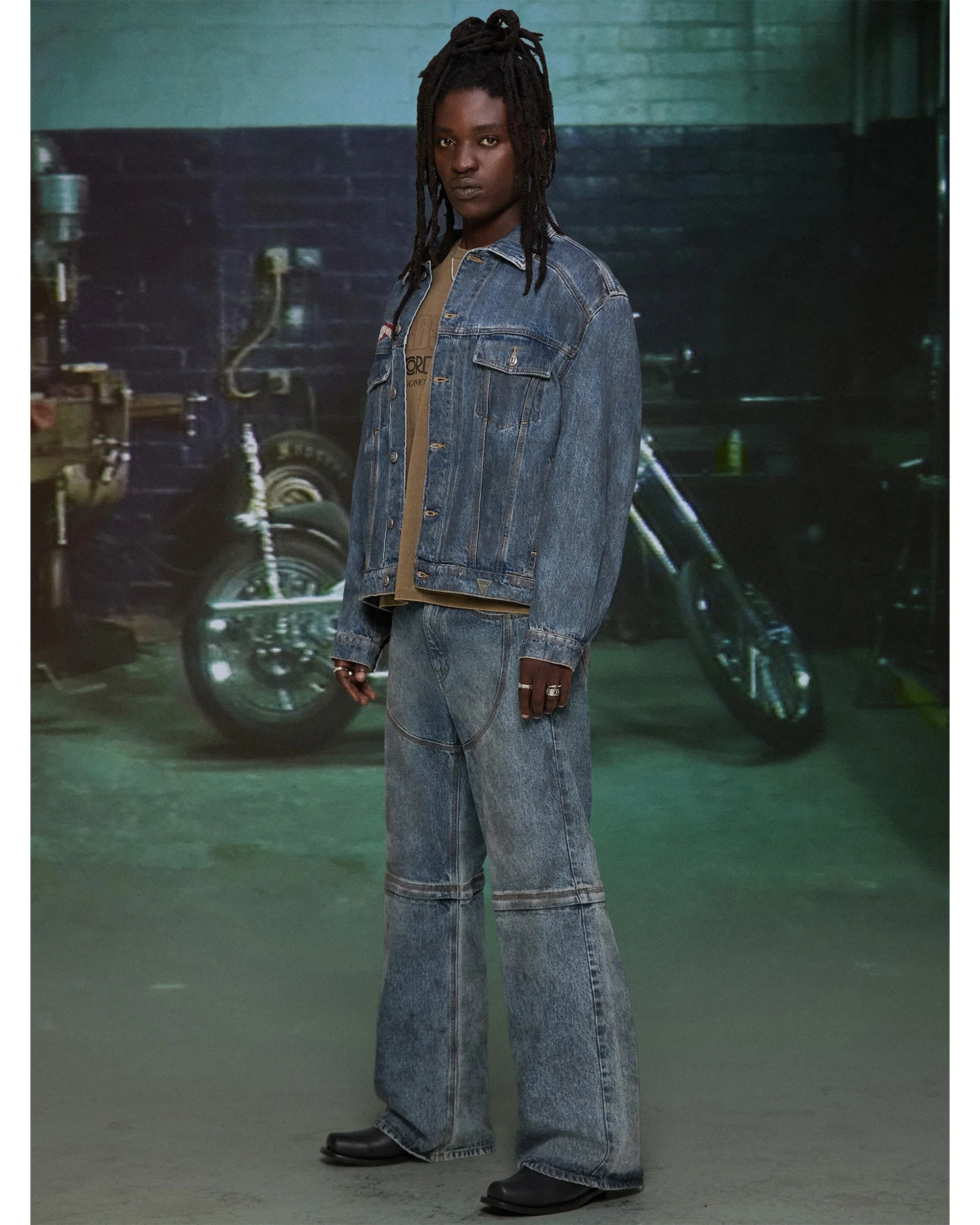 HARDSTONE Zip-Off Denim Jeans - Image 2