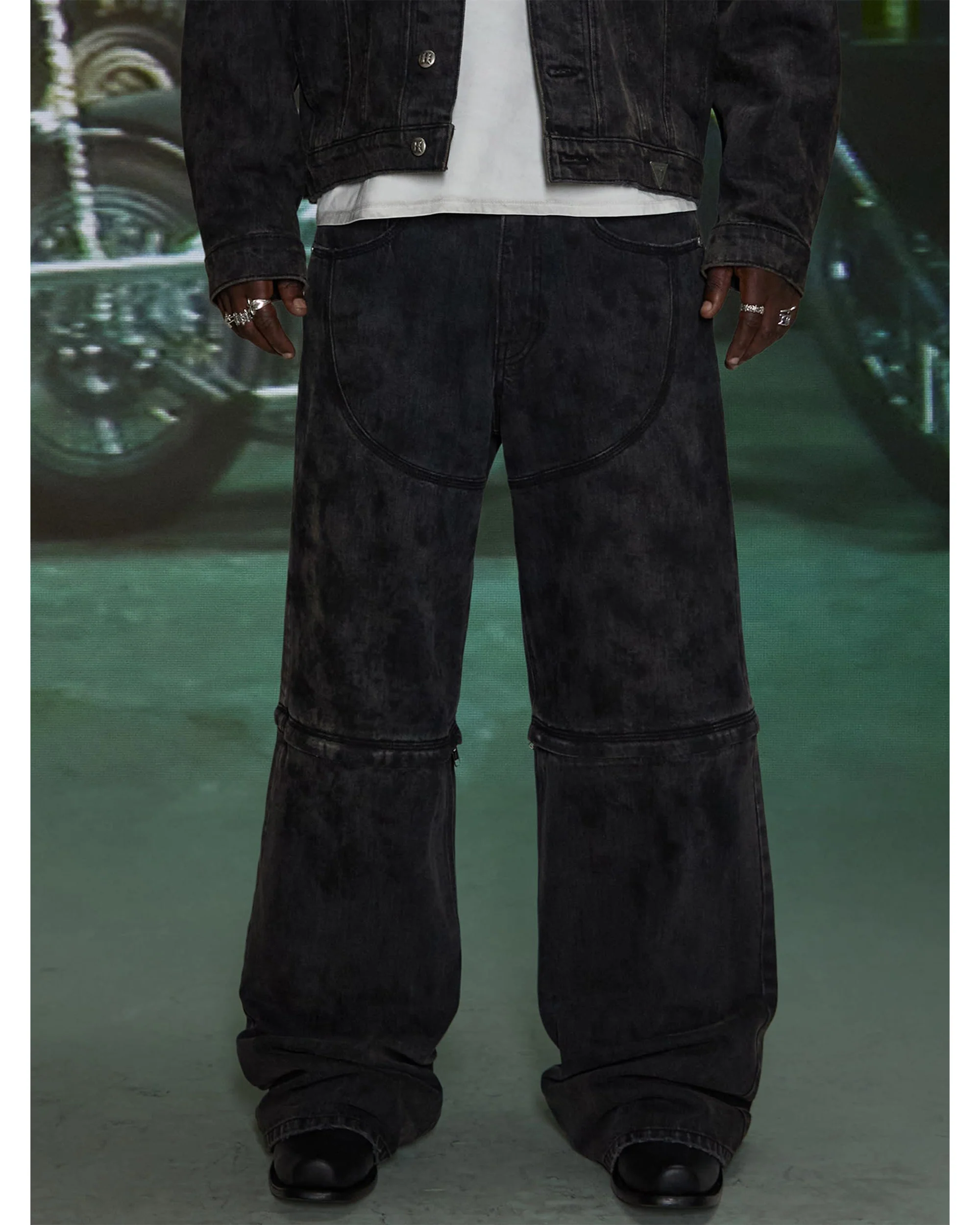 HARDSTONE Zip-Off Denim Jeans - Image 5