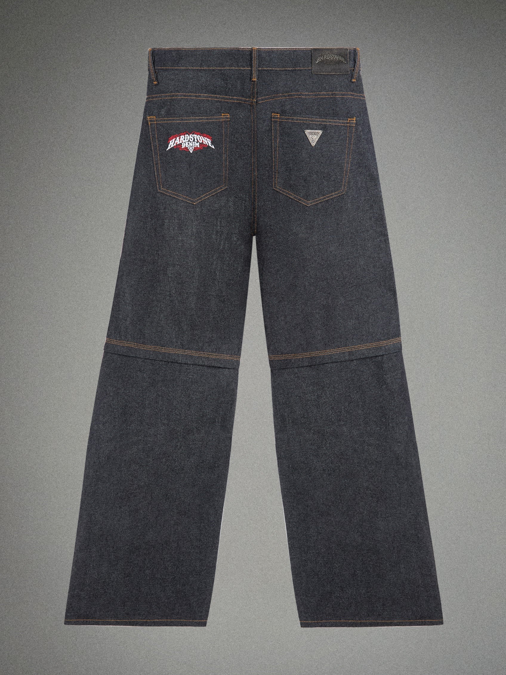 HARDSTONE Zip-Off Raw Denim Jeans - Image 8