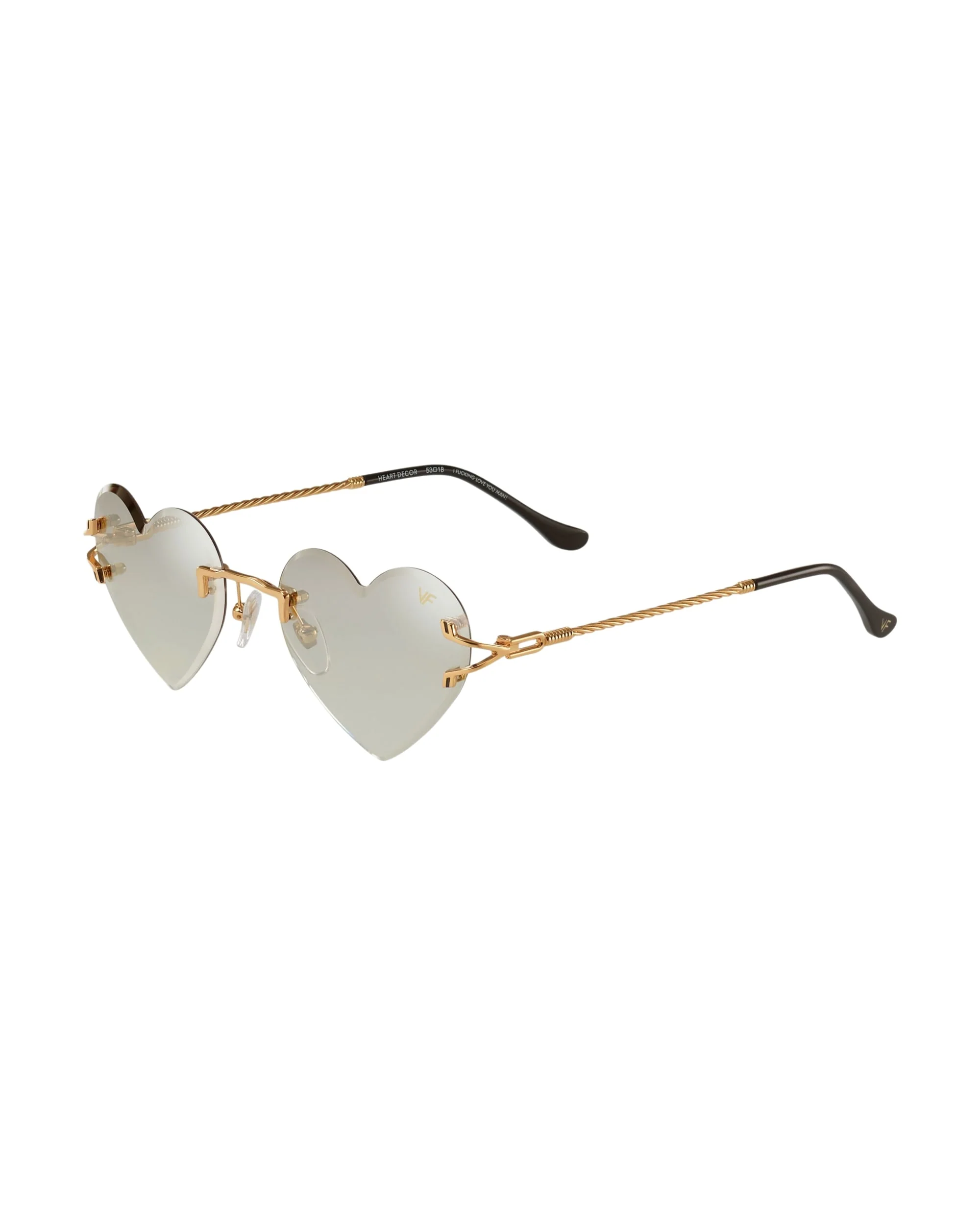 Heart Decor Rimless Drill Mount 24KT Gold - Image 16