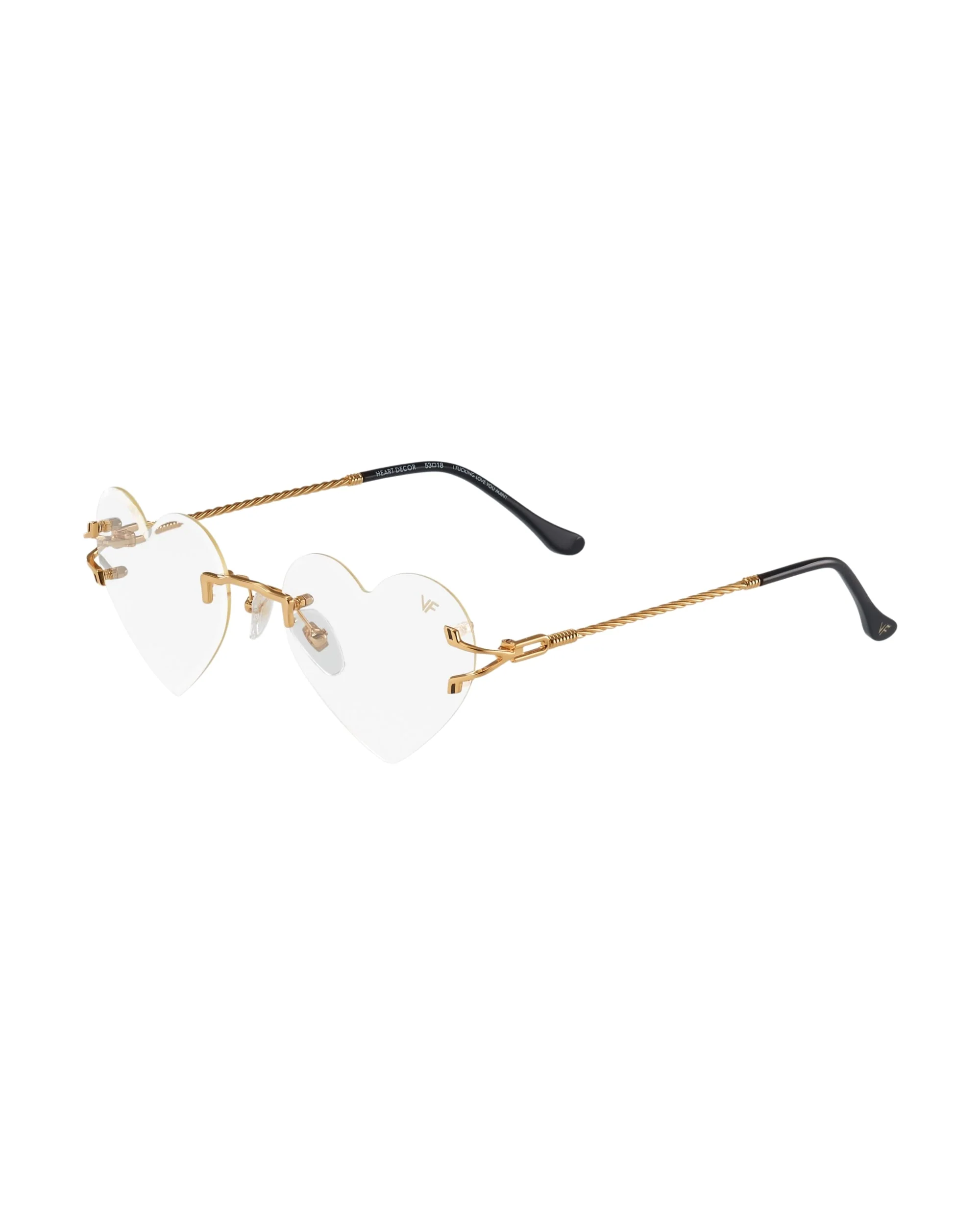 Heart Decor Rimless Drill Mount 24KT Gold - Image 22