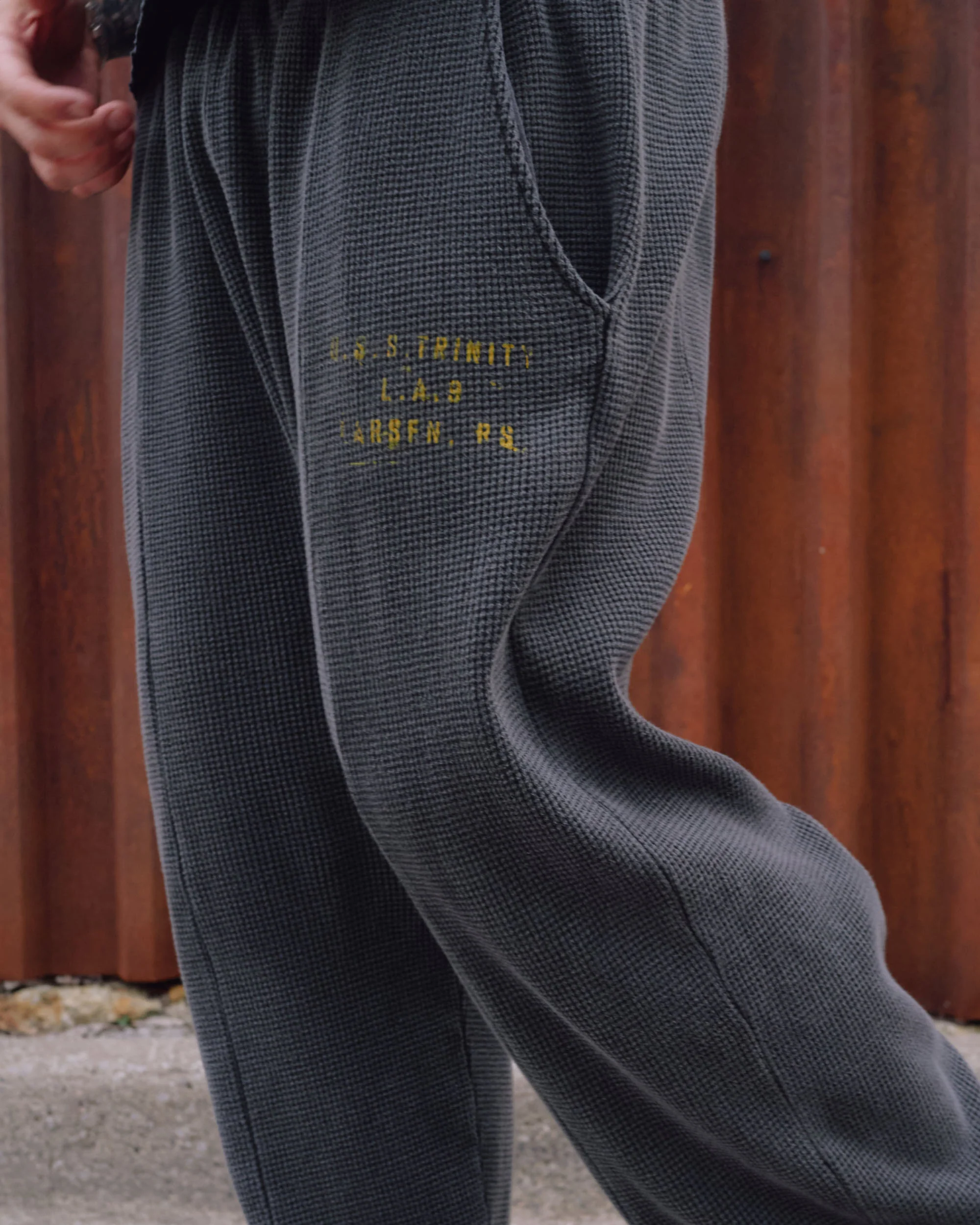 Heavyweight Waffle Sweatpants - Vintage Black - Image 4