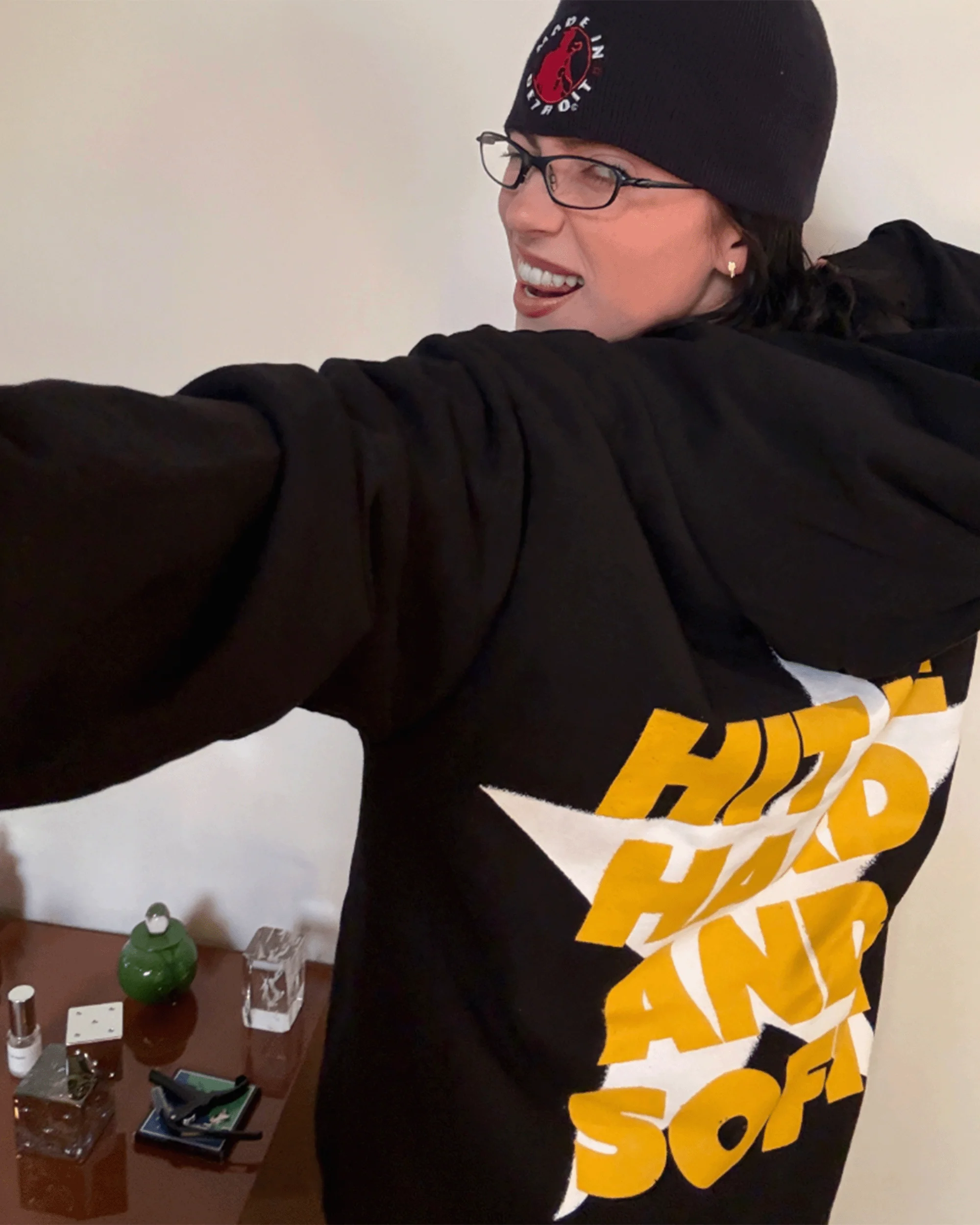 Hit Me Star Black Hoodie - Image 4