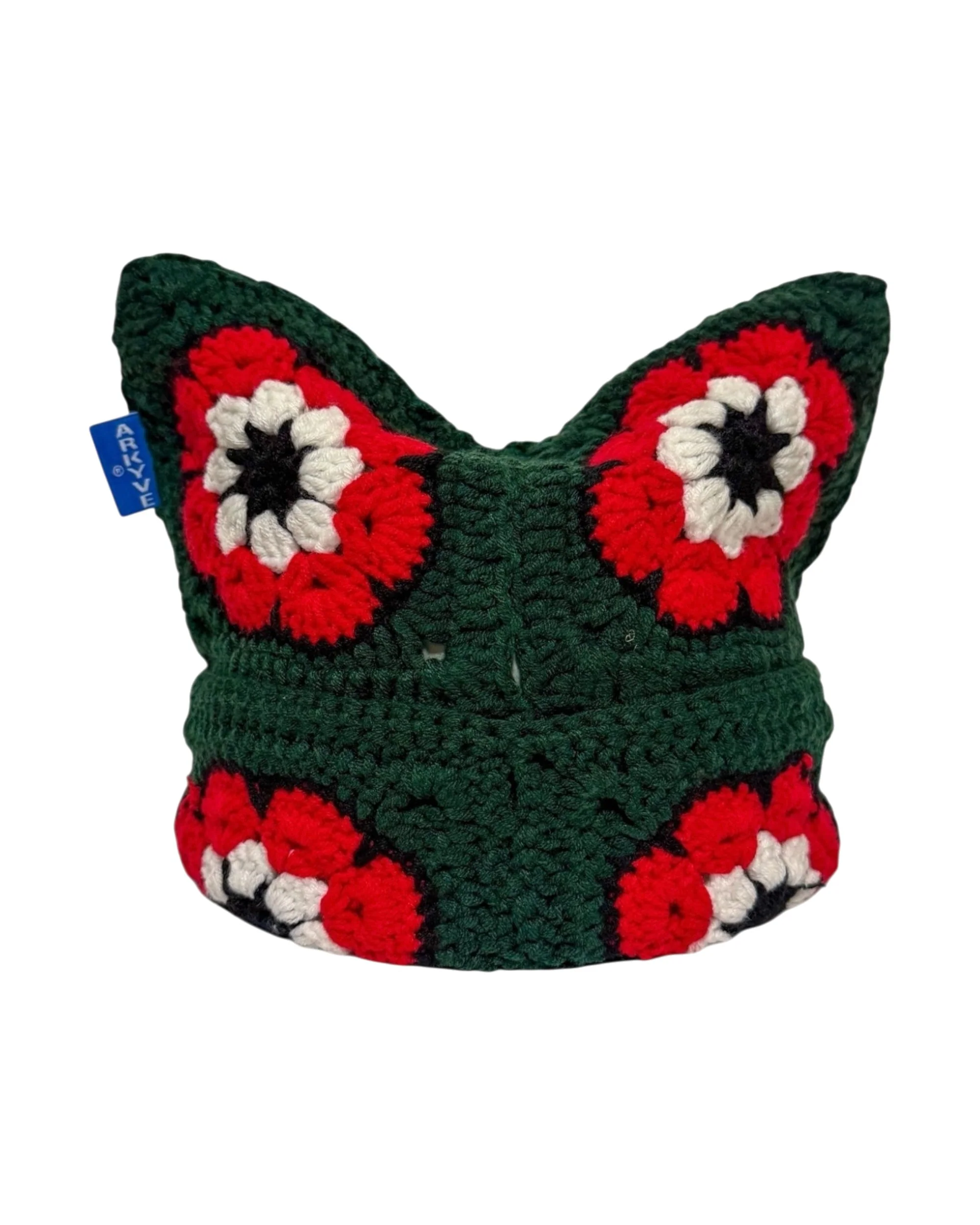 Holly Bloom Crochet Cat Hat