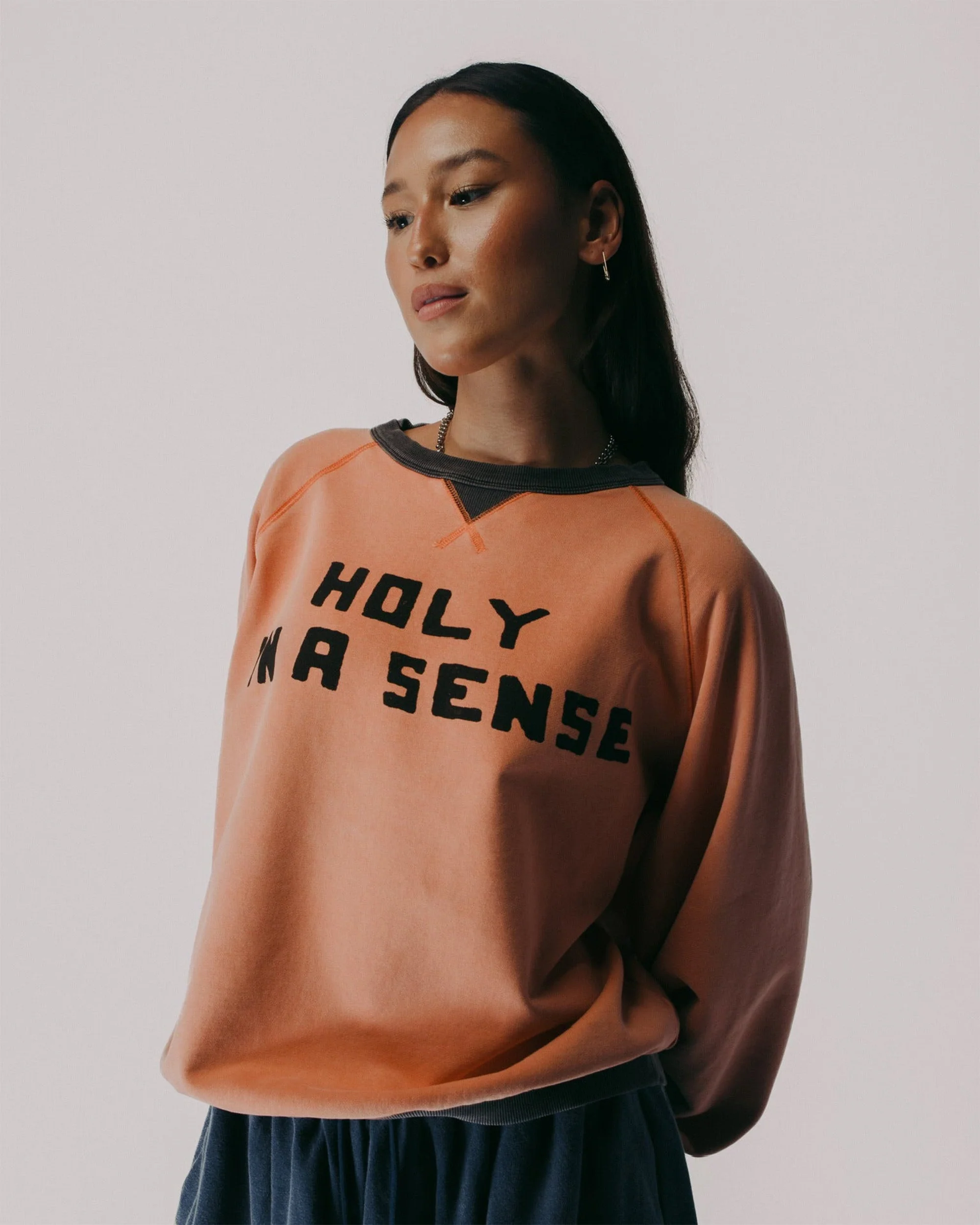 "HOLY IN A SENSE" 50'S RAGLAN CREWNECK - Image 2