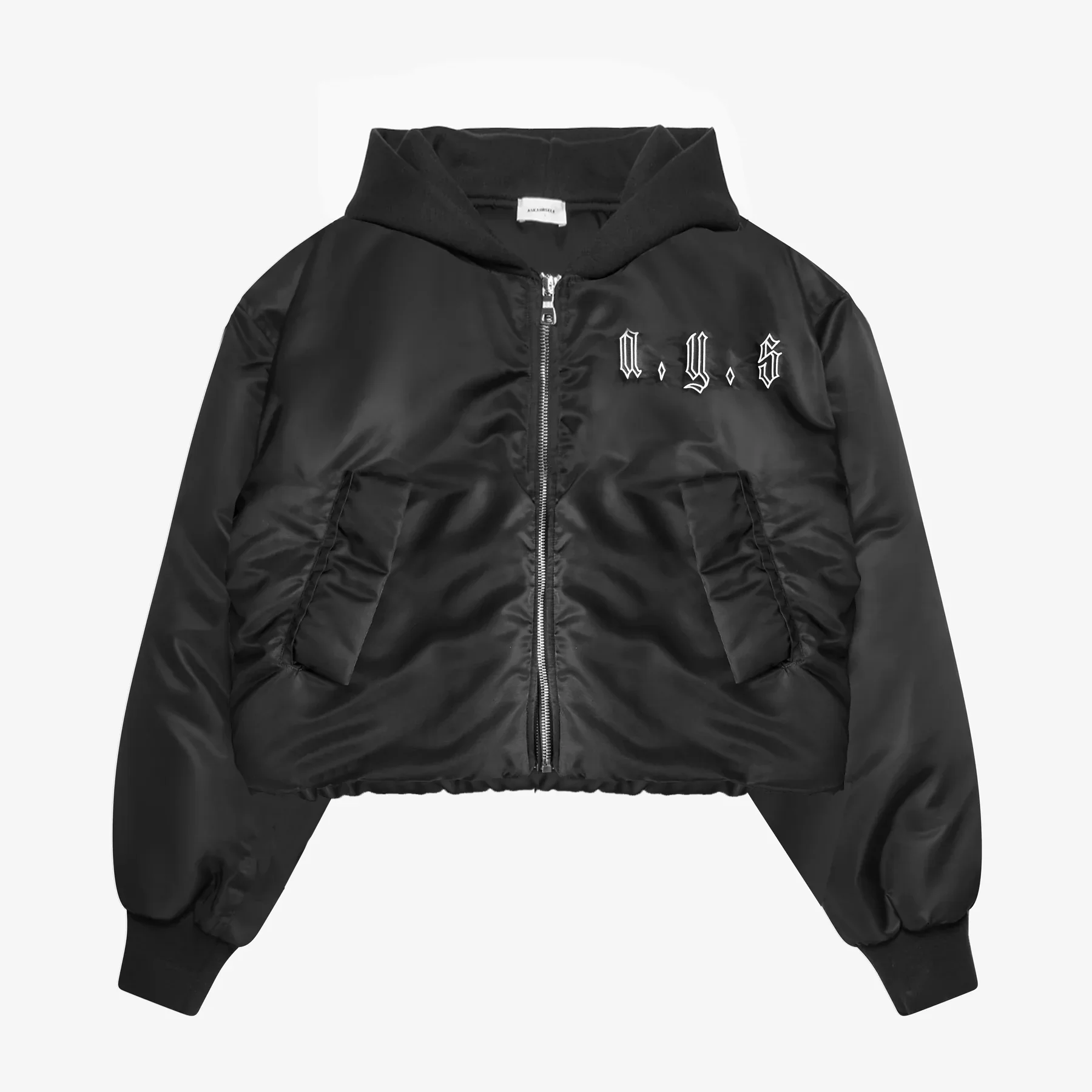 HOODED CROPPED AYS BOMBER JACKET - Image 5