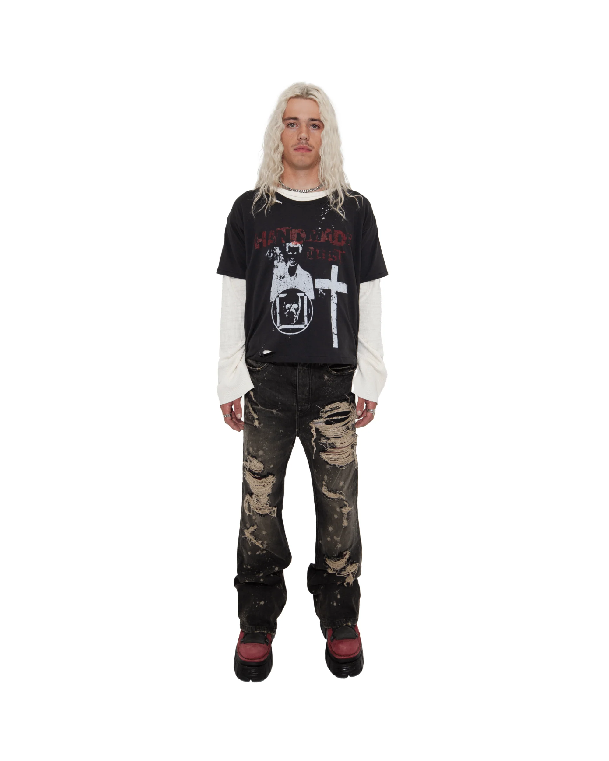 HVY MTL Tee Red - Vintage Black - Image 3