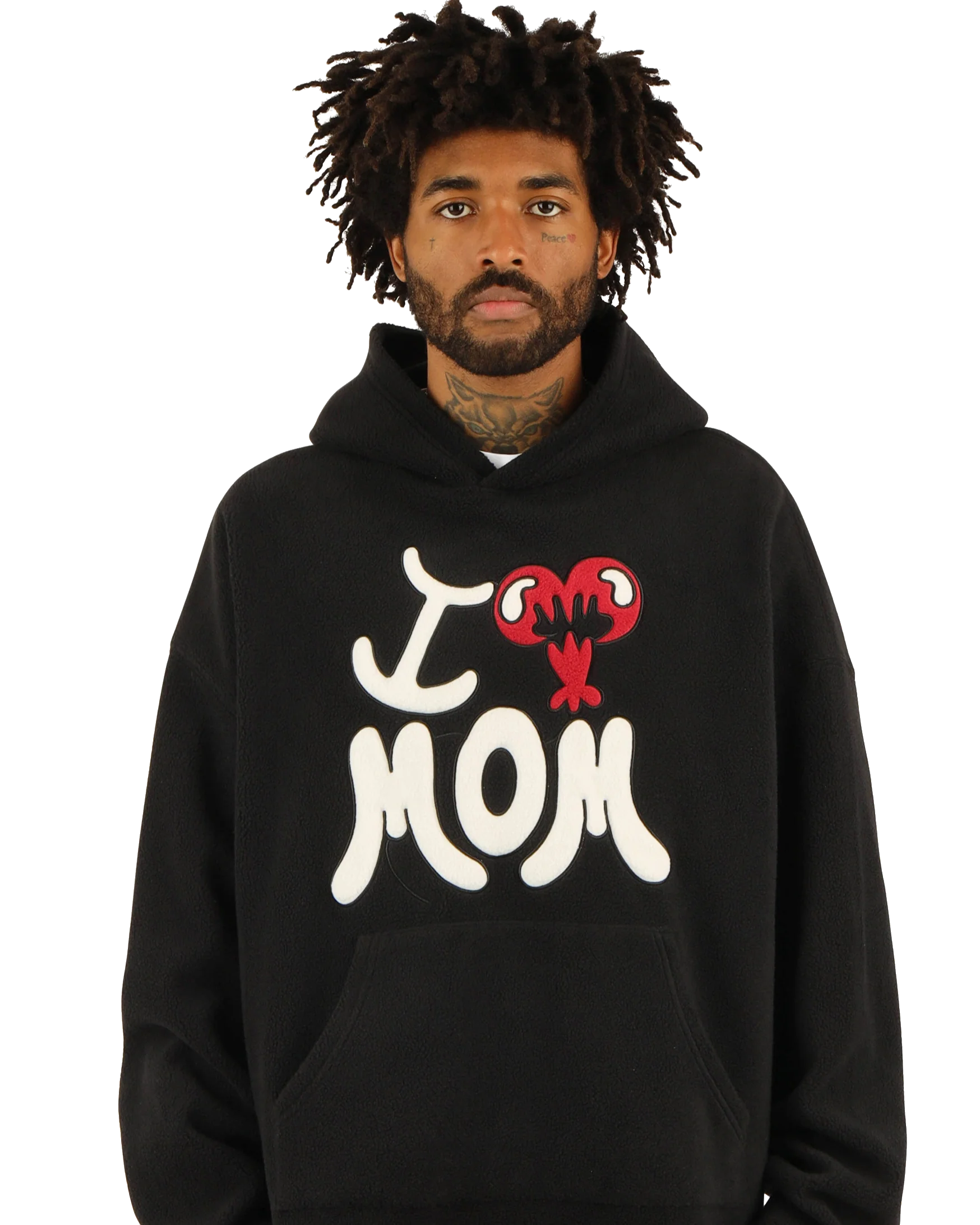 I LOVE MOM FLEECE HOODIE - Image 2