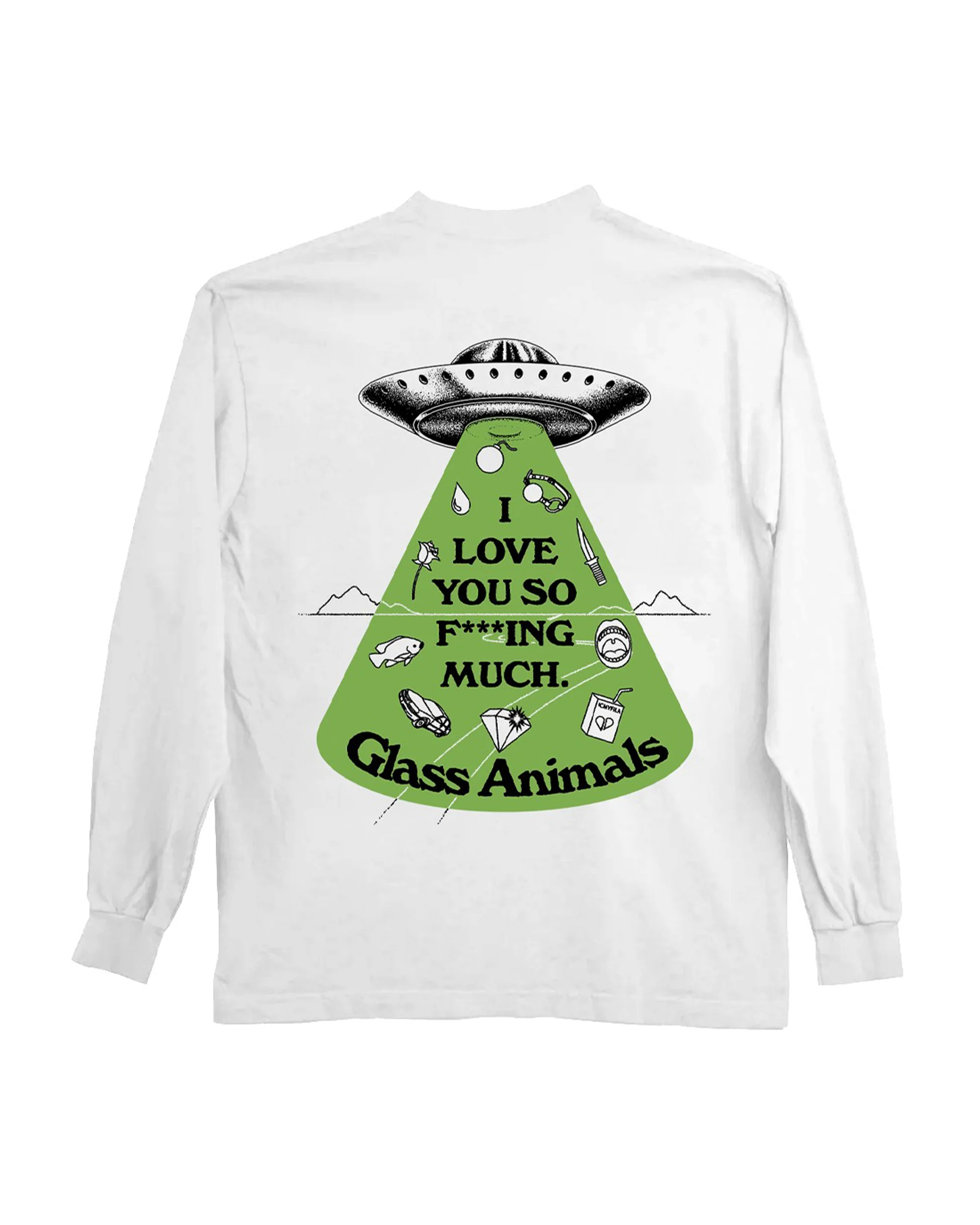 I Love You So F***ing Much Glow-In-The-Dark Longsleeve T-Shirt In White - Image 2