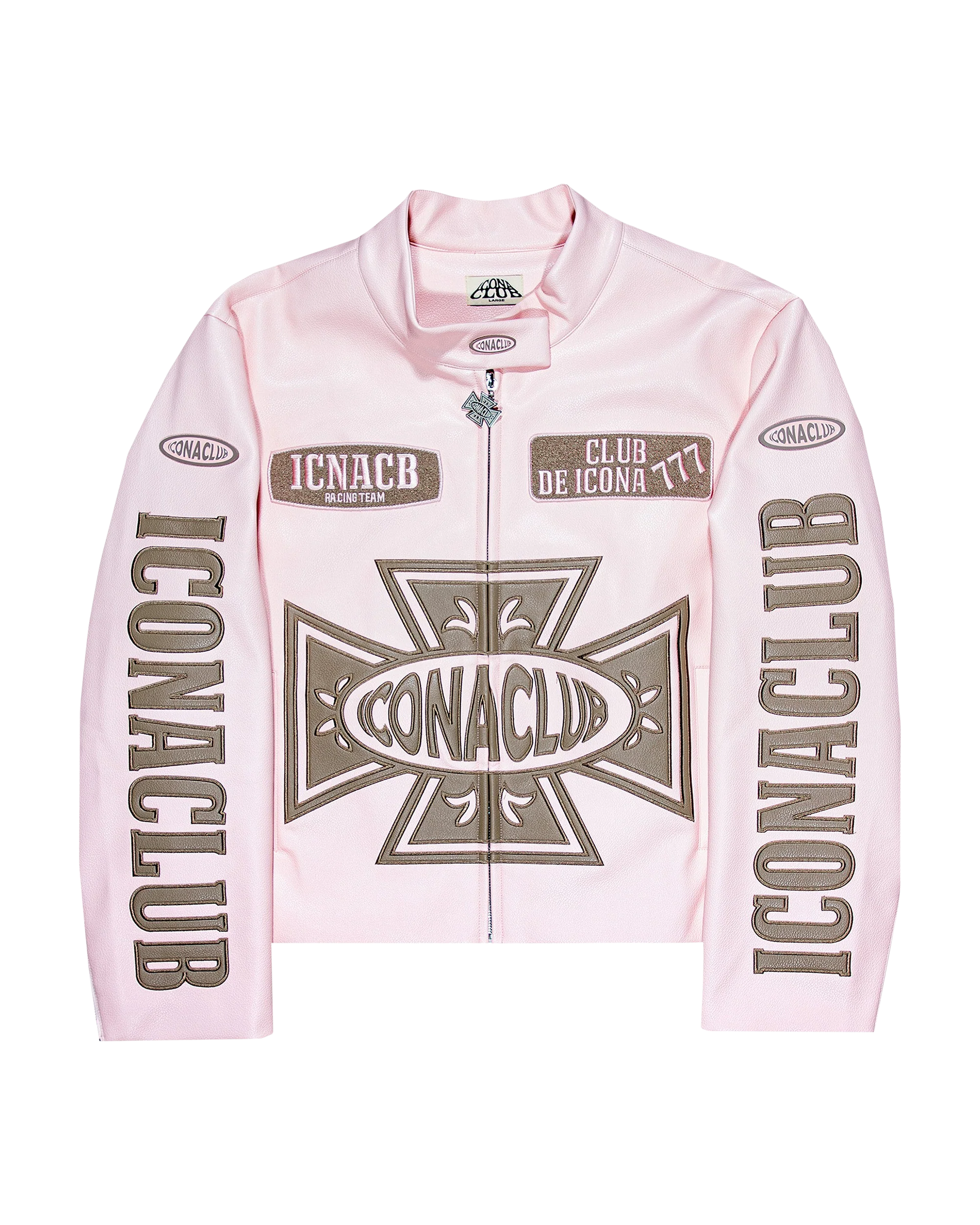 Iconaclub Leather Jacket Baby Pink