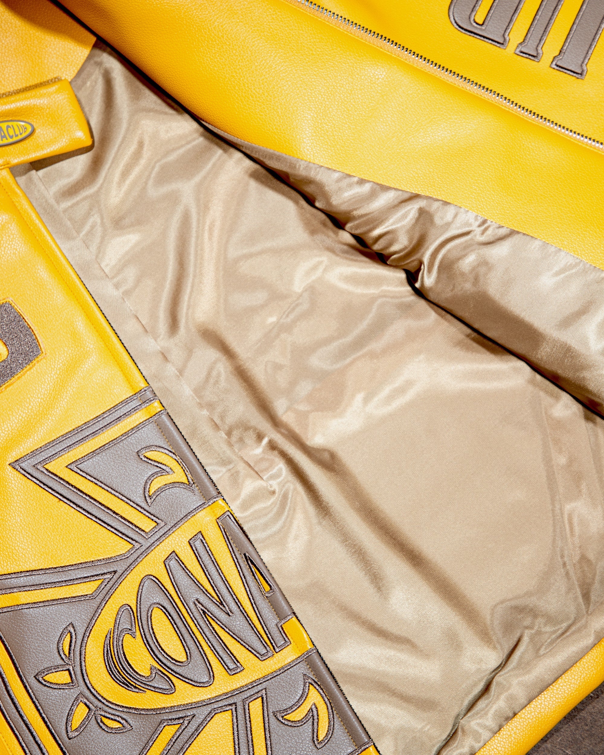 Iconaclub Leather Jacket Signal Yellow - Image 5