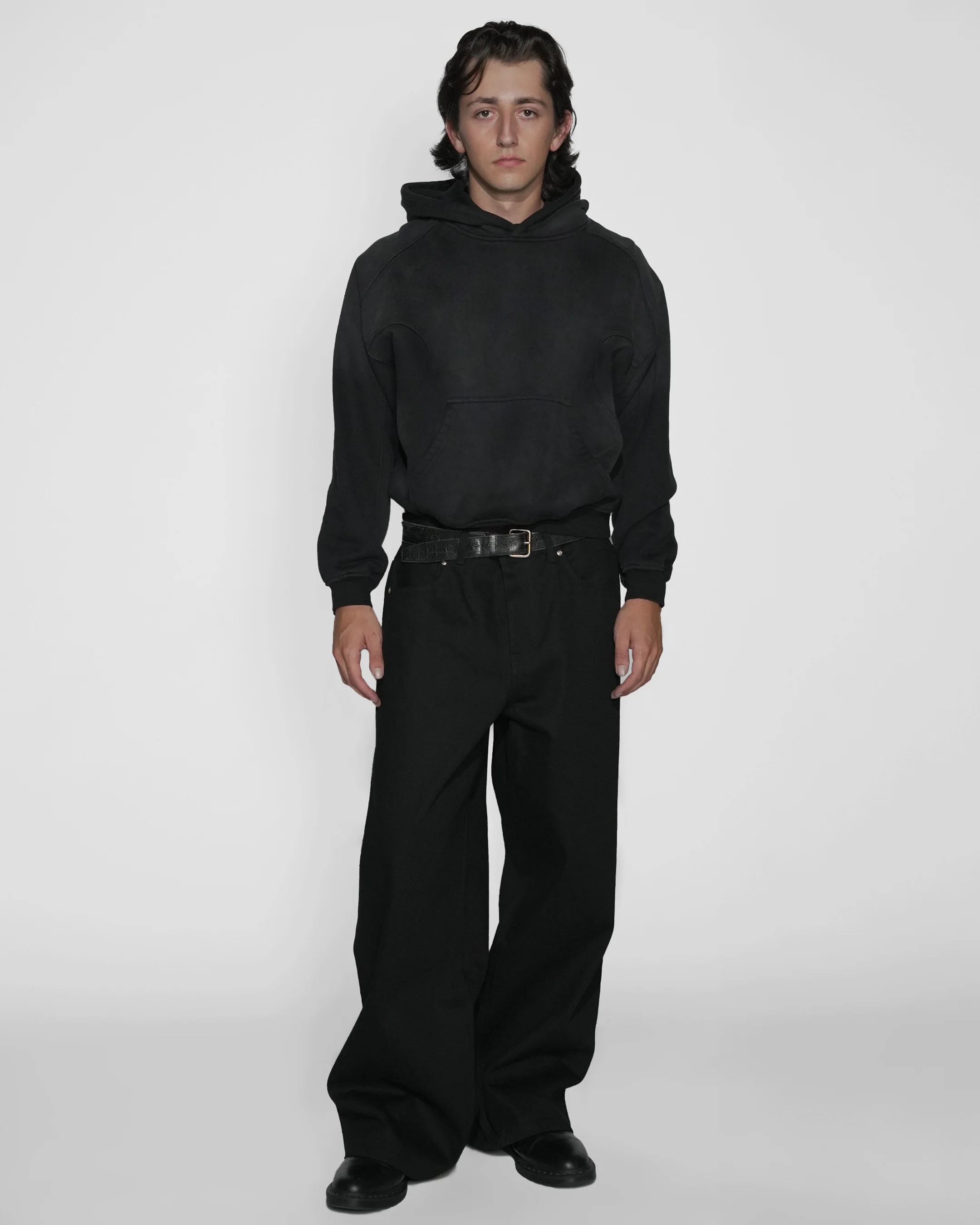 Japanese Selvedge Matte Black Baggy Jeans - Image 4