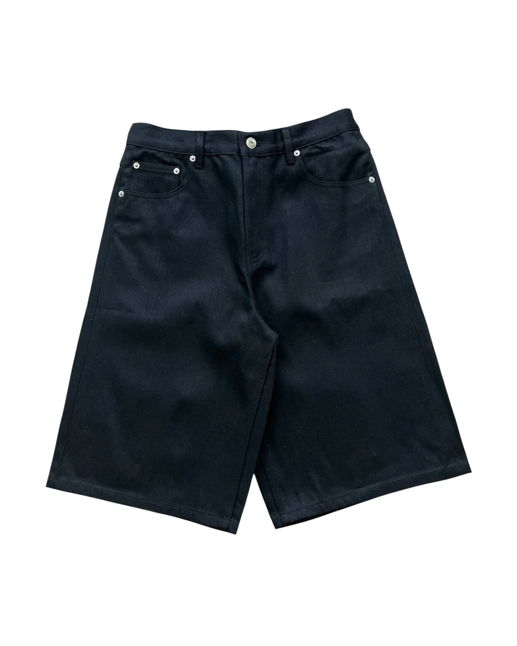 Jet Black Raw Selvedge Baggy Jorts