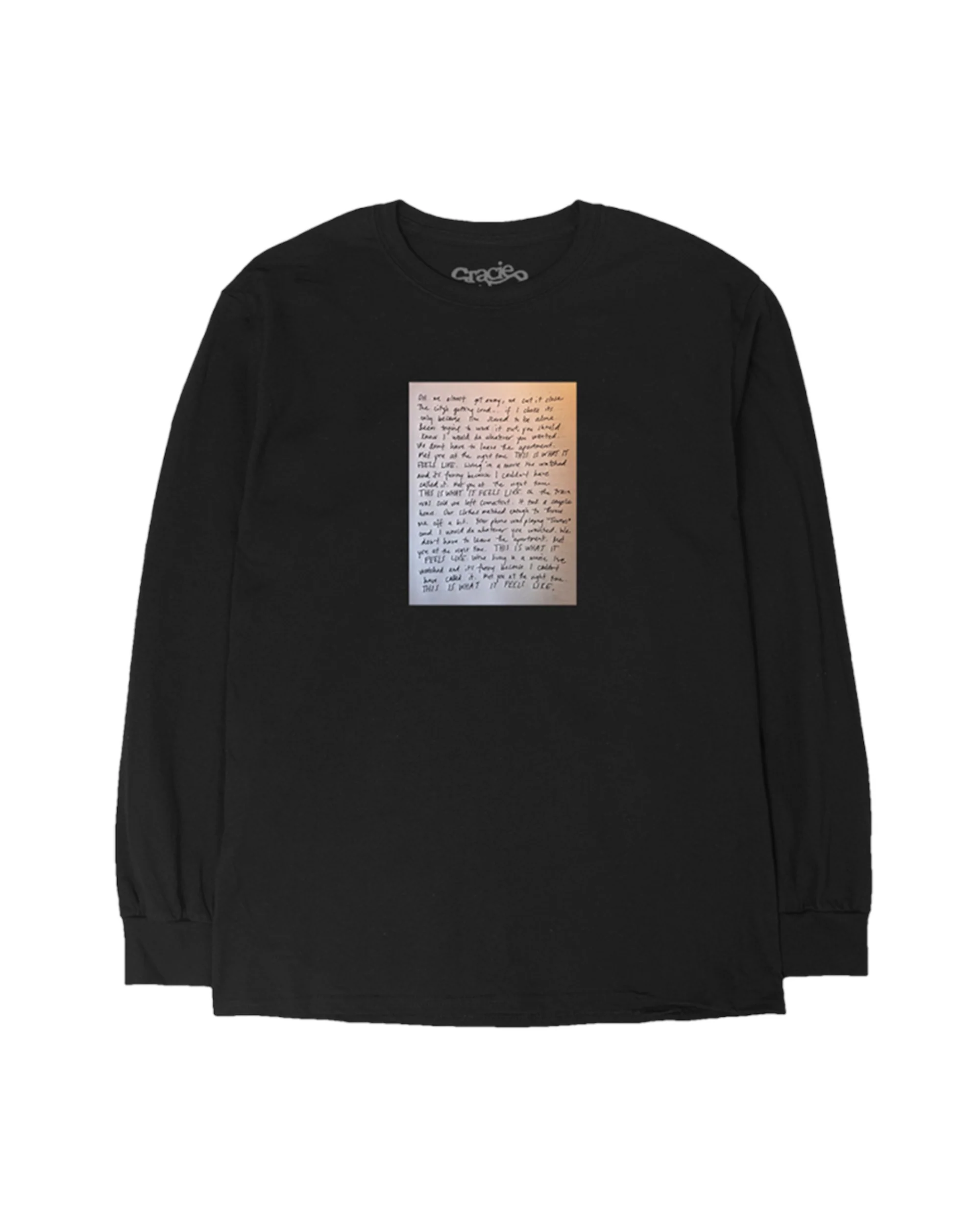 Journal Page Black Longsleeve Tour T-Shirt
