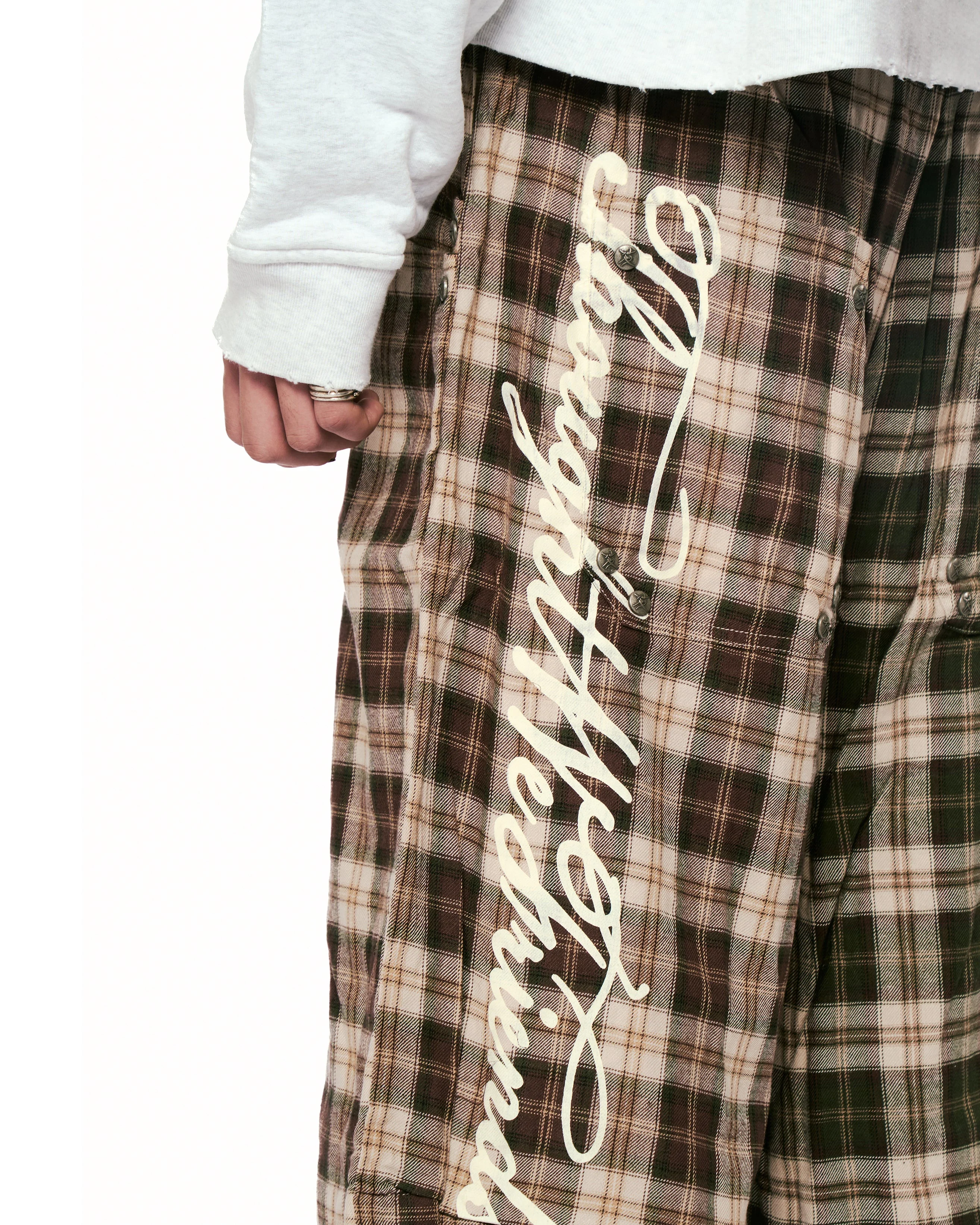 Junoa Printed Plaid Shorts in Red & Green - Image 13