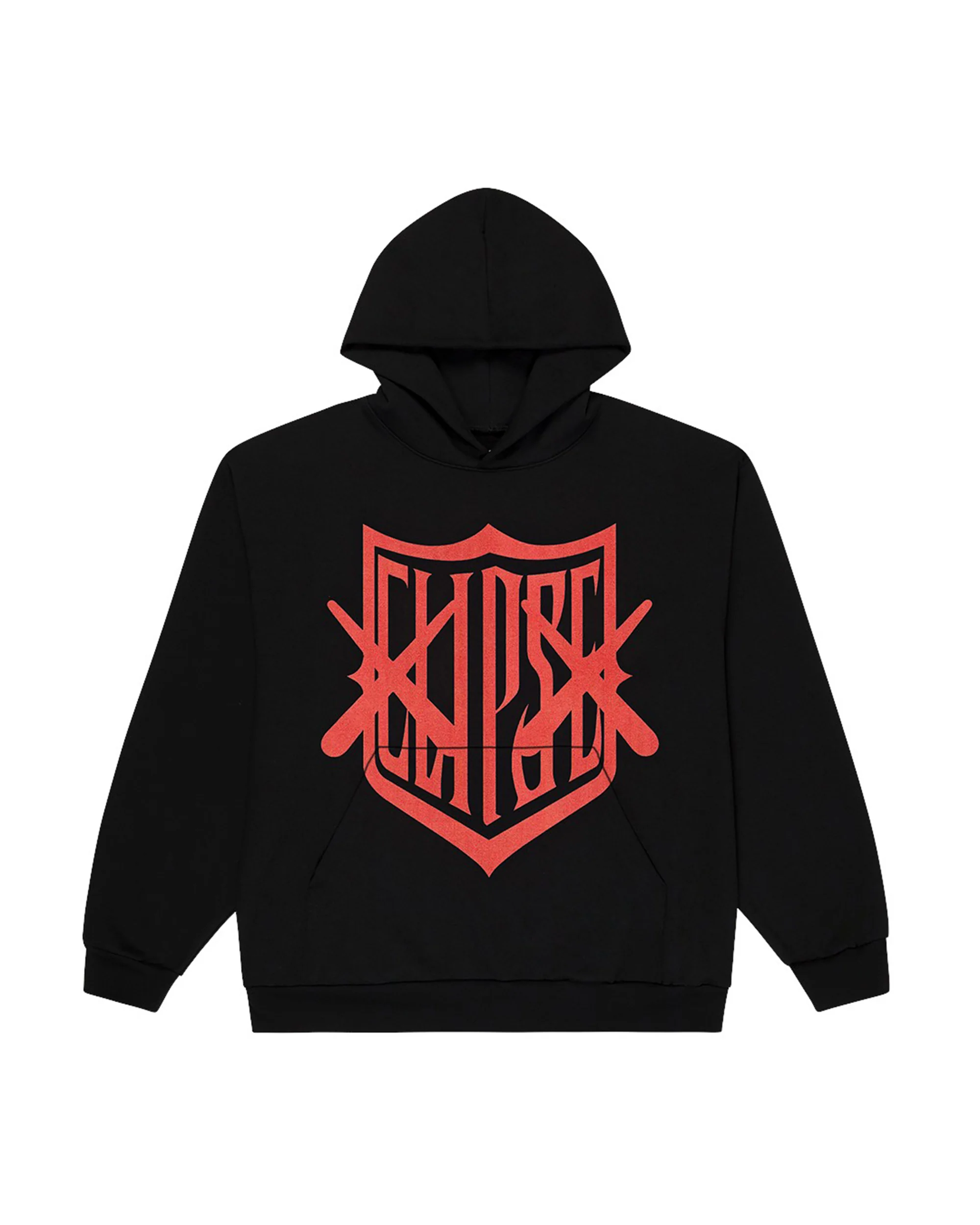 KAWS X CLIPSE SHIELD HOODIE (BLACK/RED)