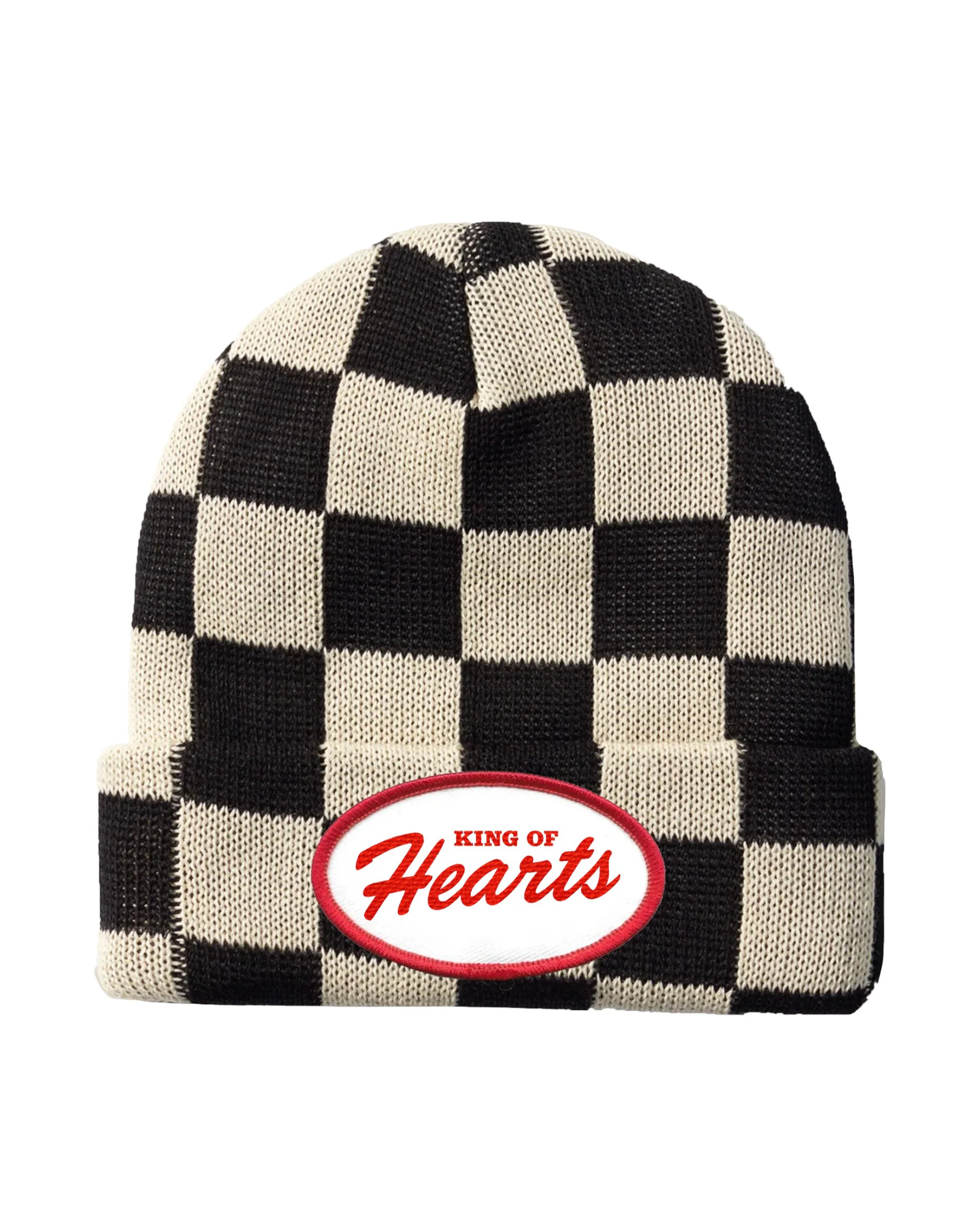 King of Hearts Checkered Beanie
