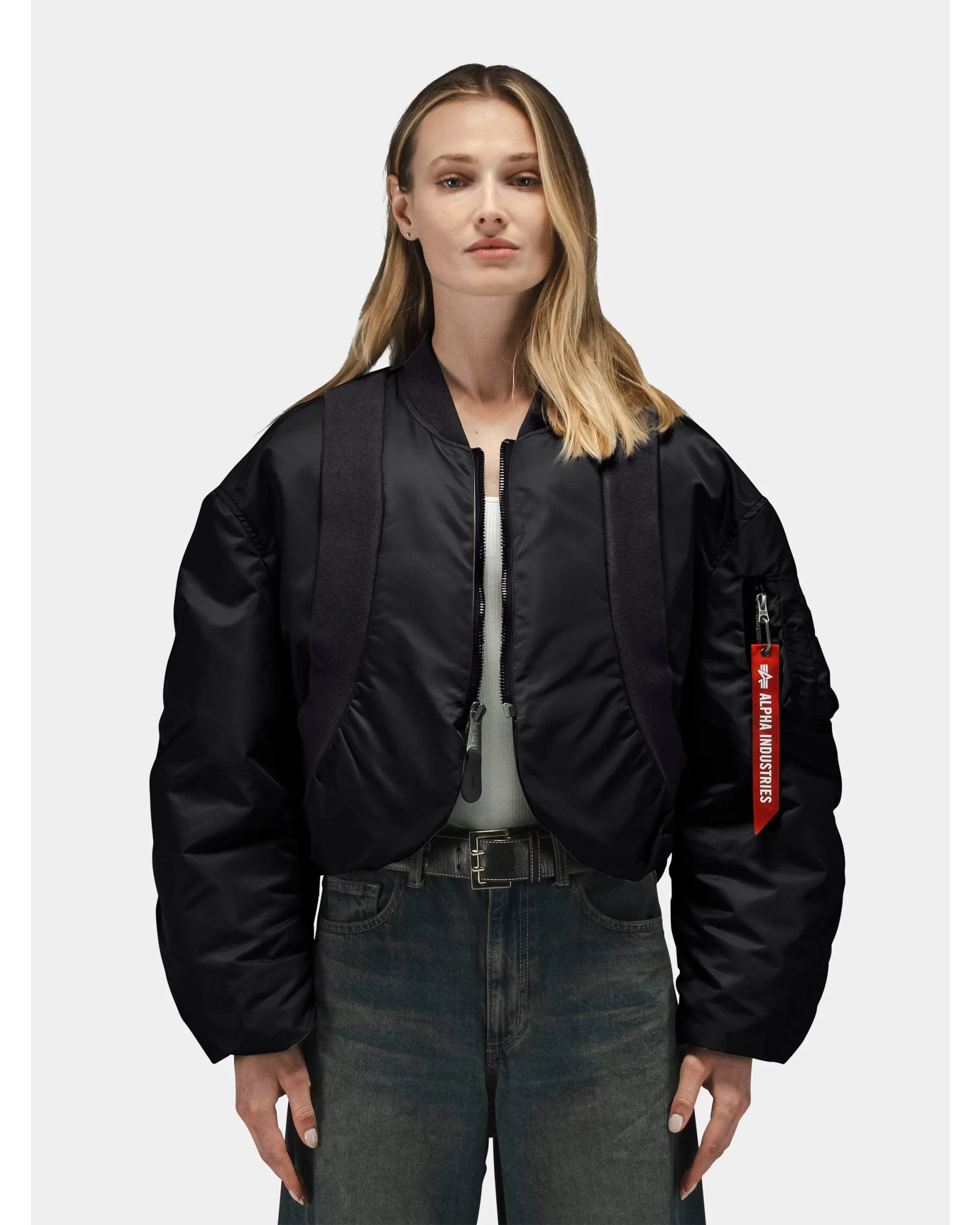 KNIT RIB MA-1 FLIGHT JACKET WOMENS - Image 3