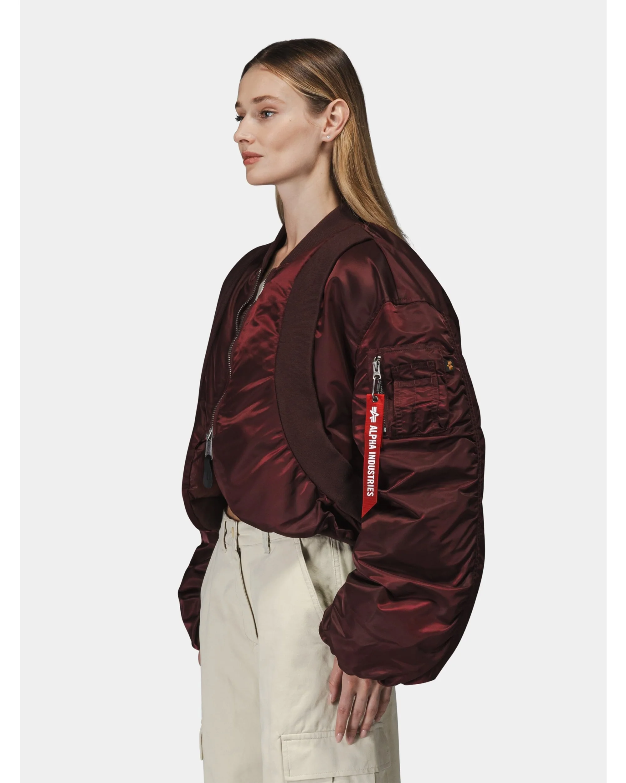 KNIT RIB MA-1 FLIGHT JACKET WOMENS - Image 4