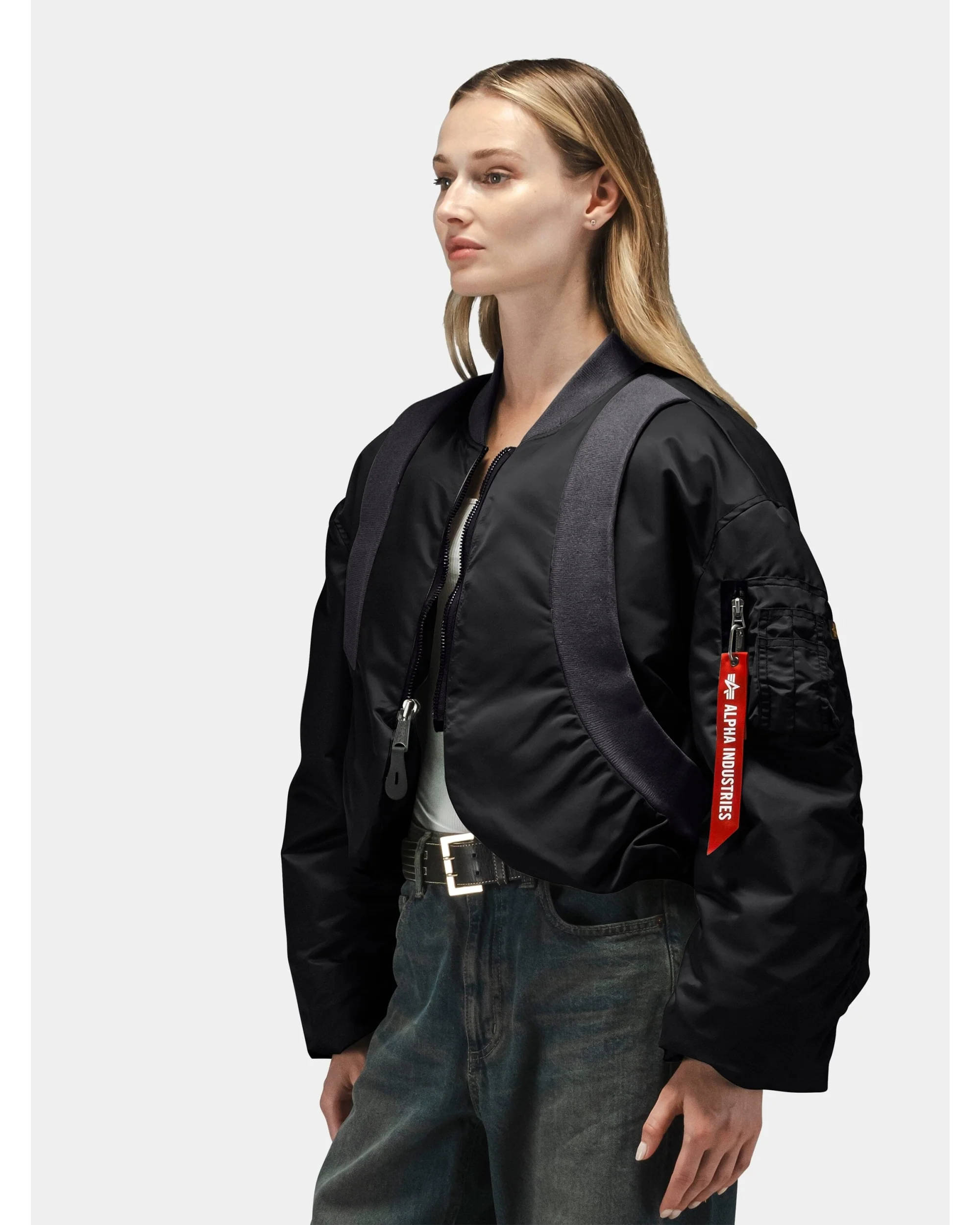 KNIT RIB MA-1 FLIGHT JACKET WOMENS - Image 9