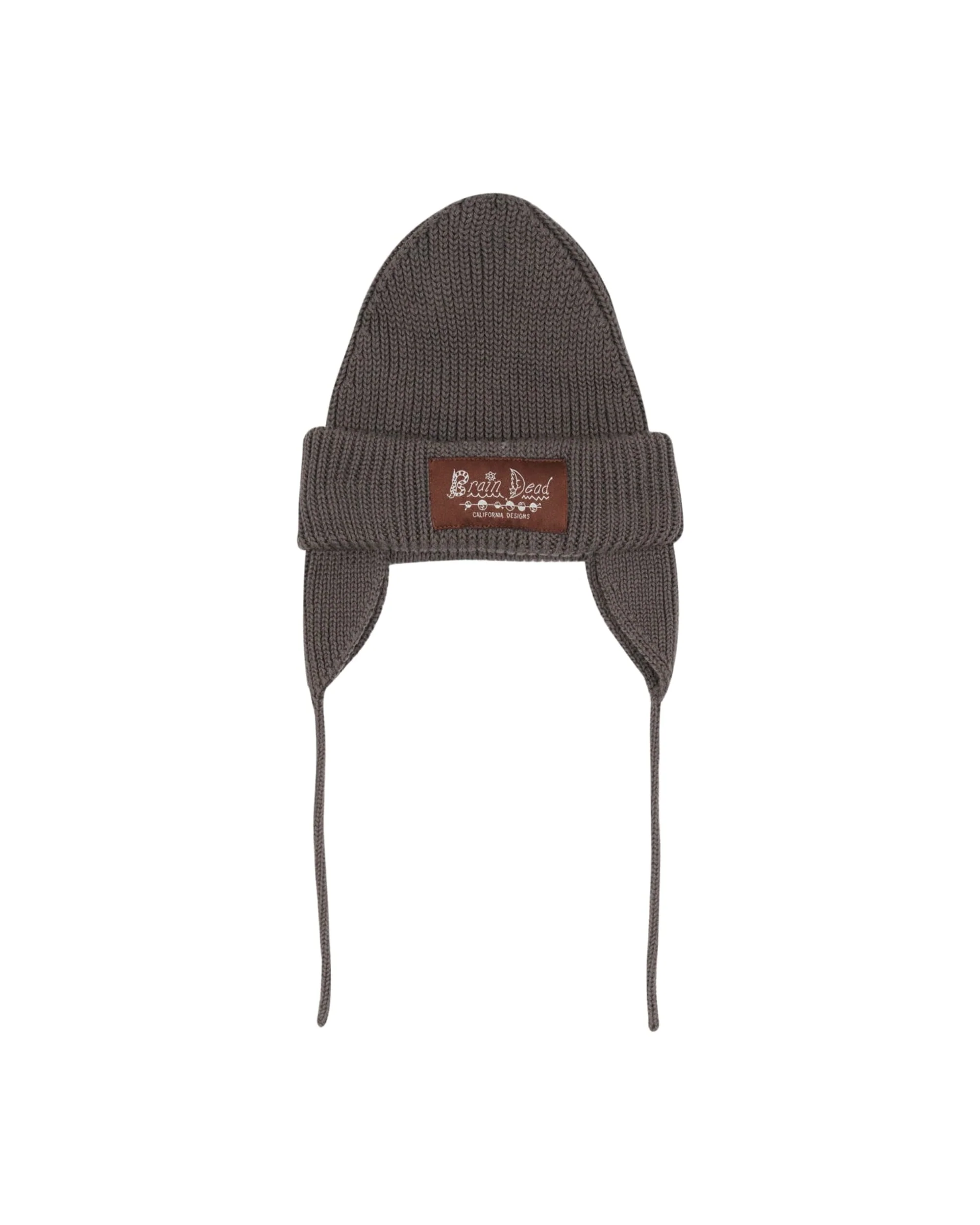 Knitted Ear Flap Beanie - Black