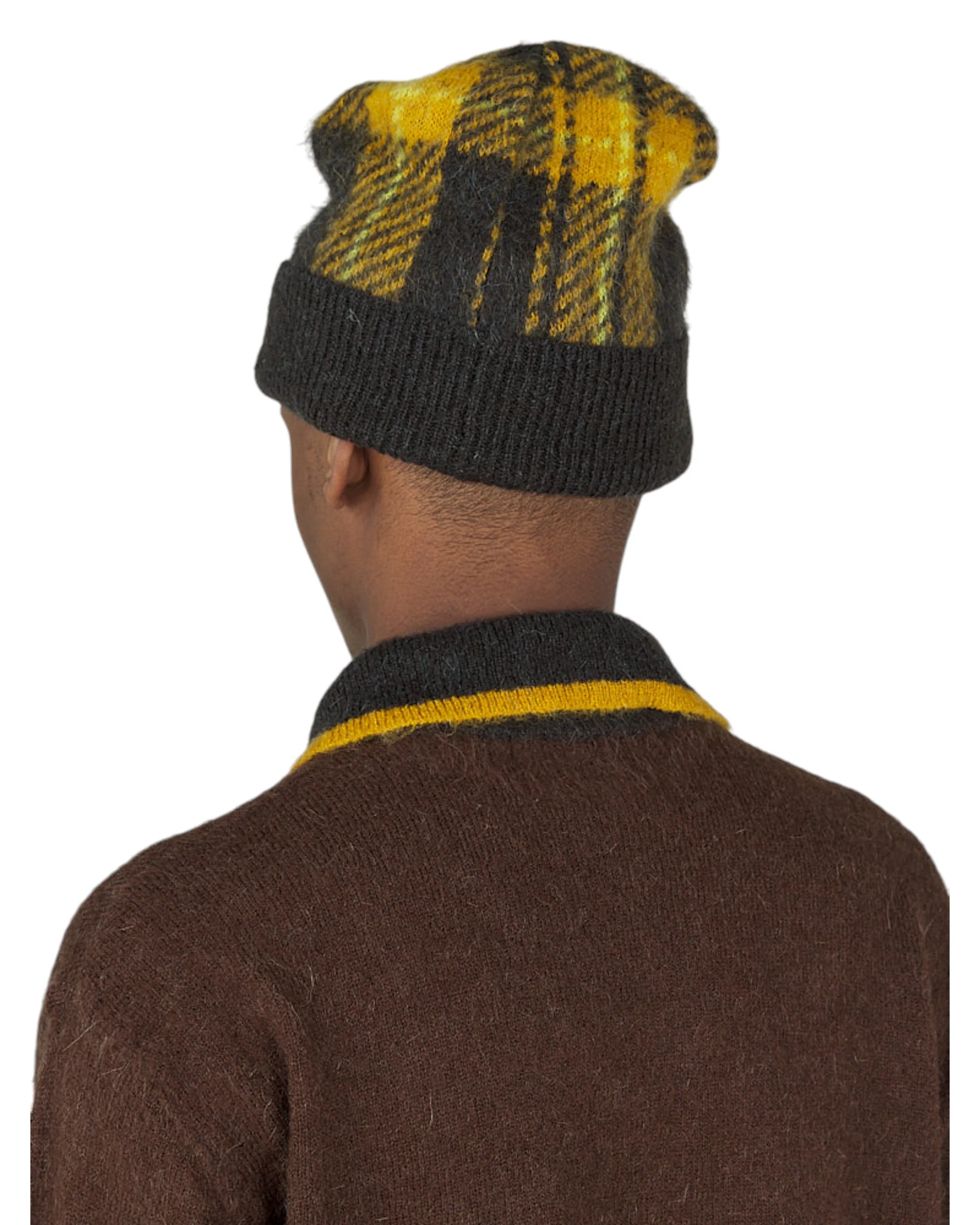 KNITTED TARTAN BEANIE - ANNIVERSARY GOLD - Image 3