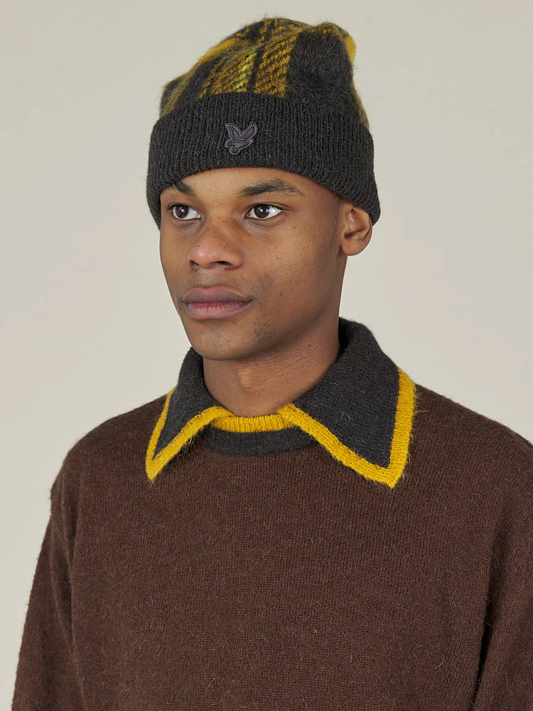 KNITTED TARTAN BEANIE - ANNIVERSARY GOLD - Image 5